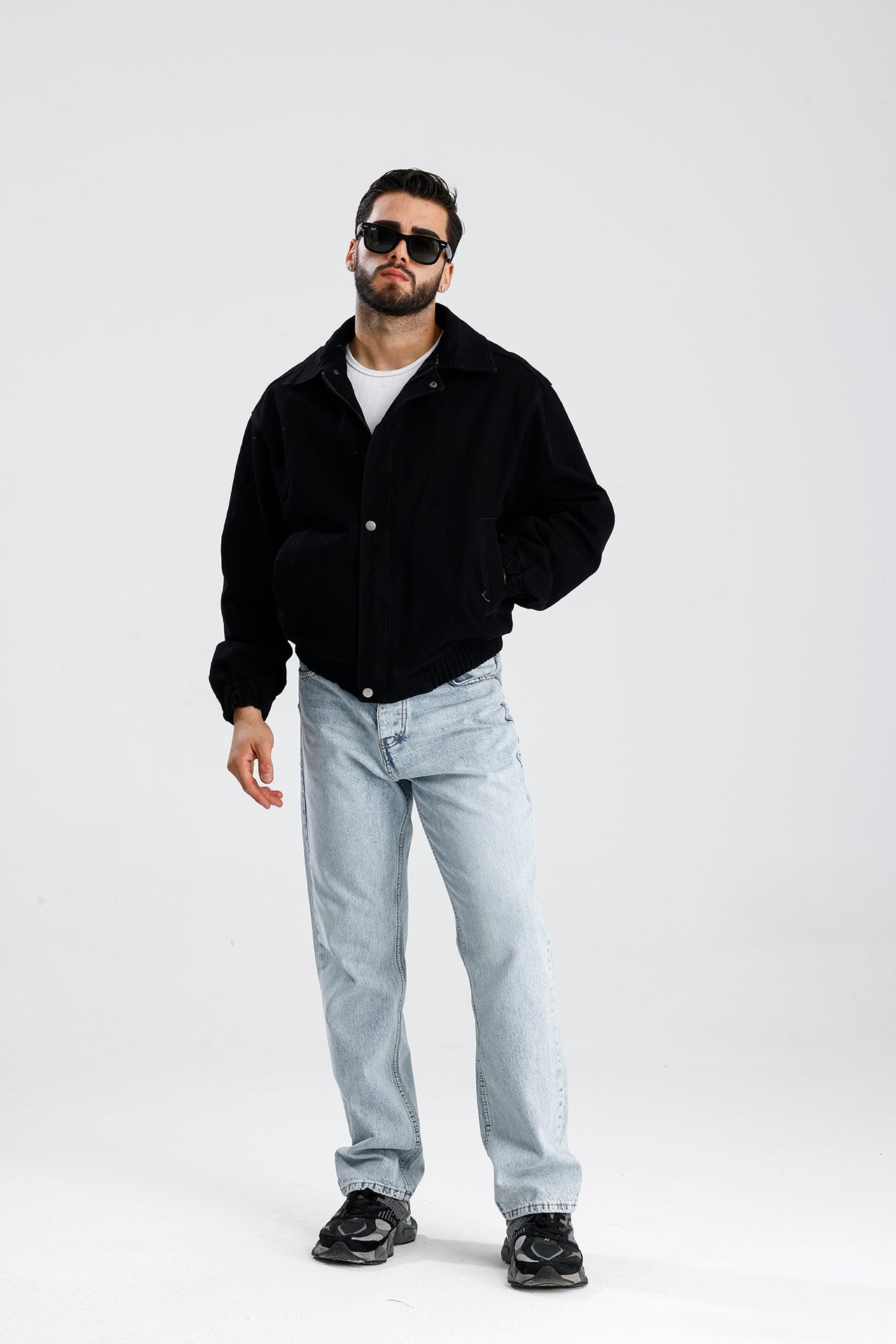 Yıkamalı Premium Bomber Kot Ceket