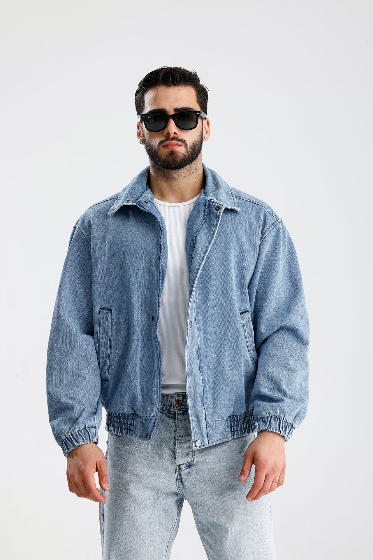 Yıkamalı Premium Bomber Kot Ceket