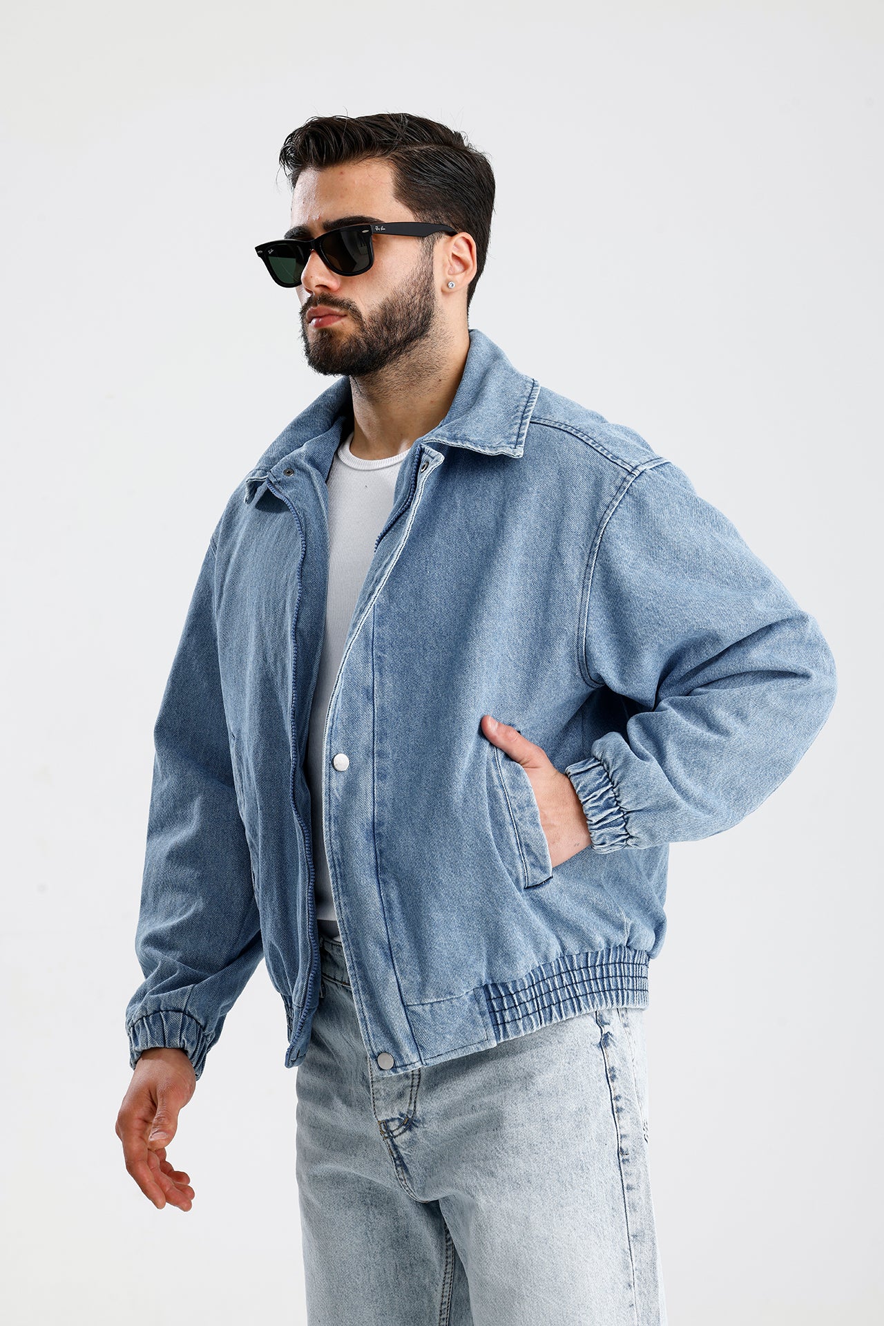 Yıkamalı Premium Bomber Kot Ceket