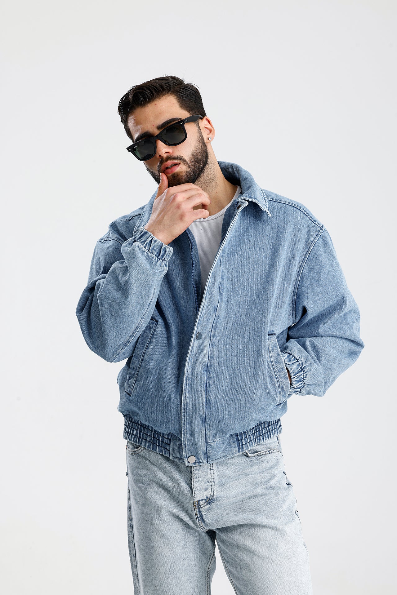 Yıkamalı Premium Bomber Kot Ceket