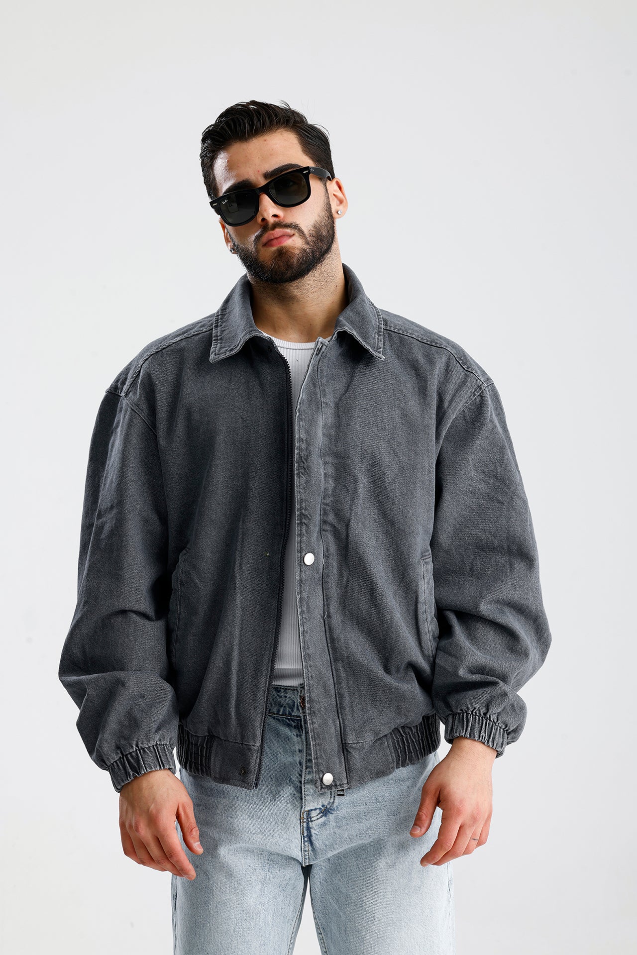 Yıkamalı Premium Bomber Kot Ceket