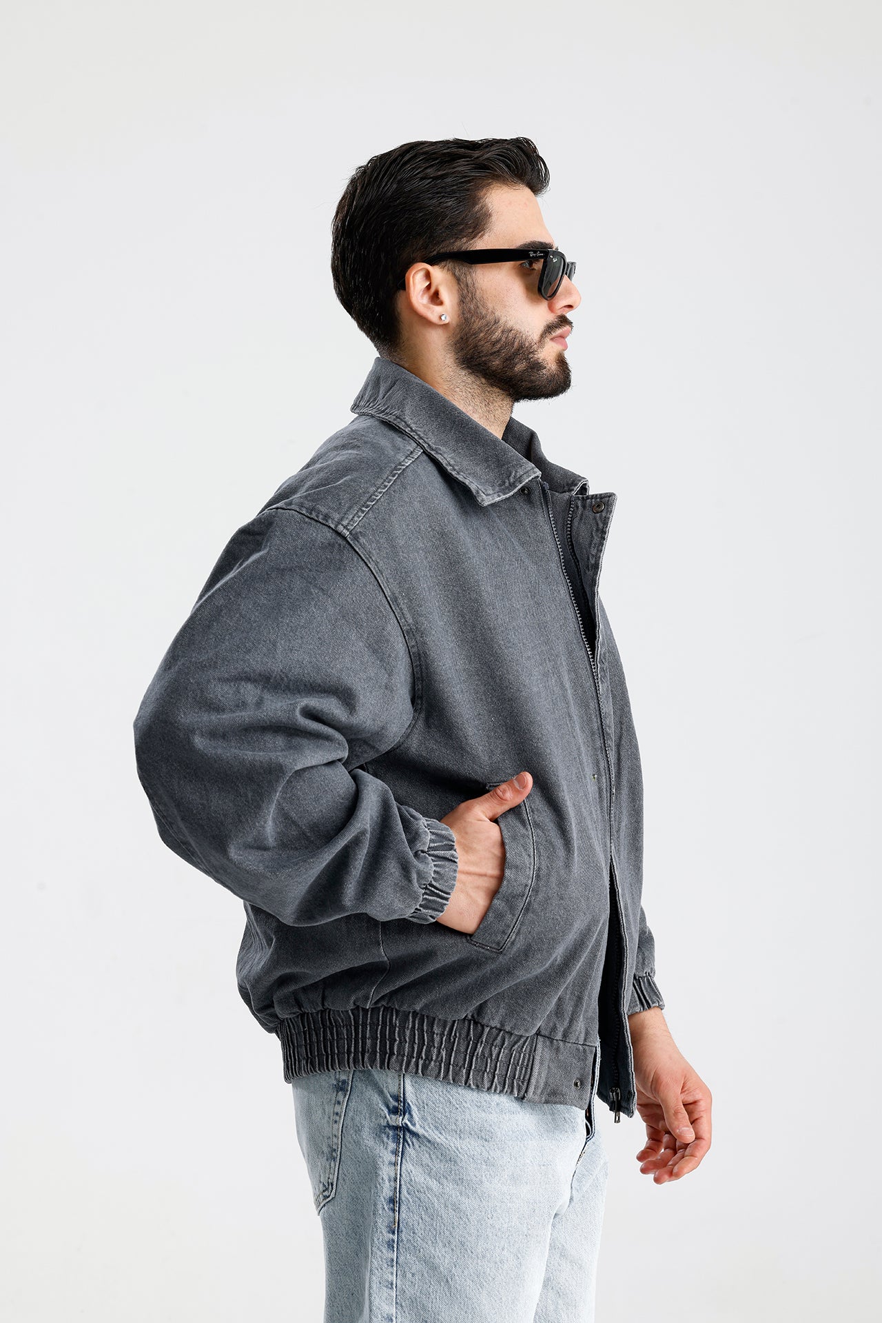 Yıkamalı Premium Bomber Kot Ceket