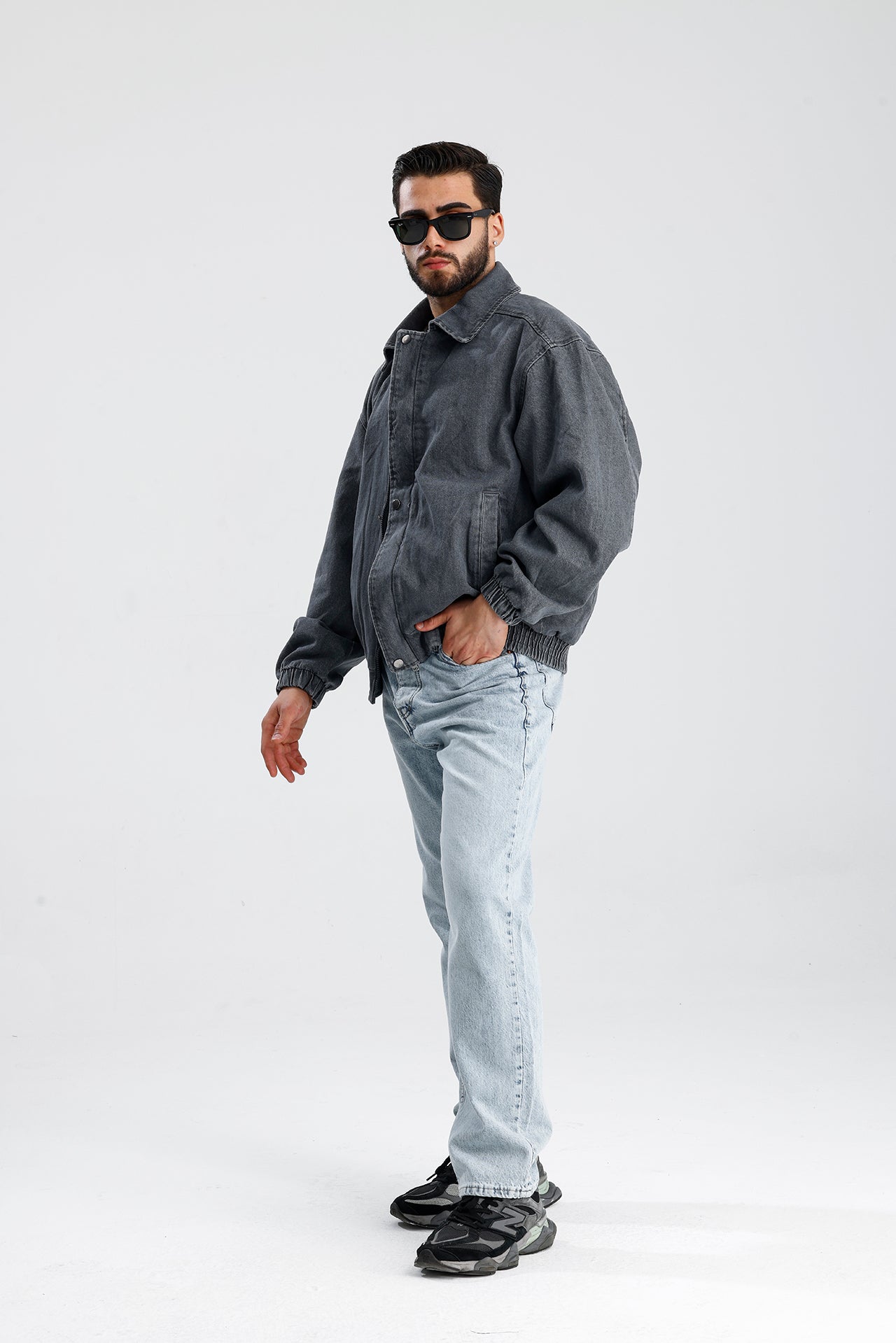 Yıkamalı Premium Bomber Kot Ceket