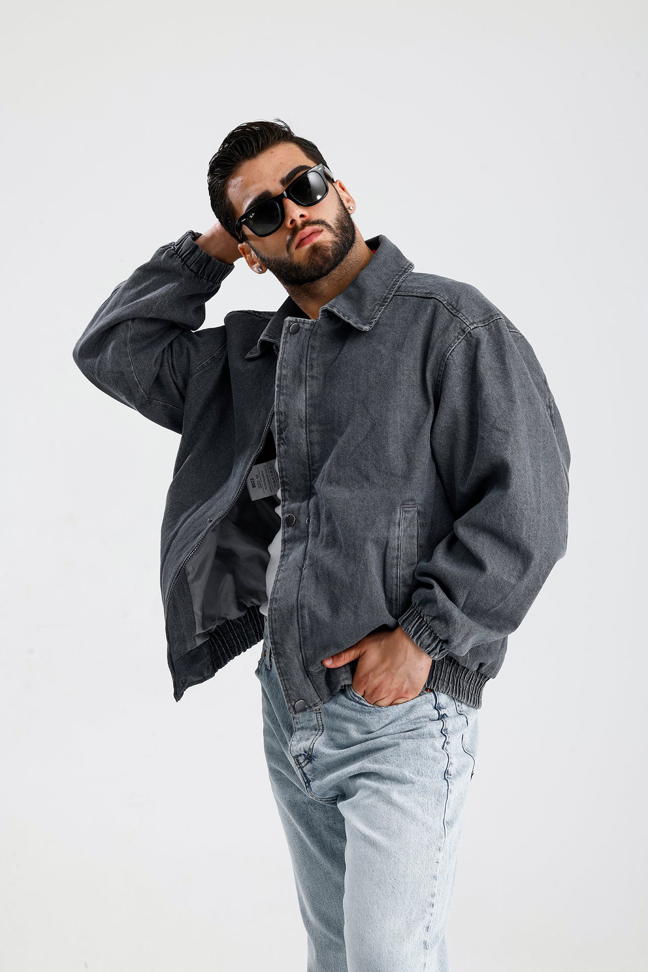 Yıkamalı Premium Bomber Kot Ceket