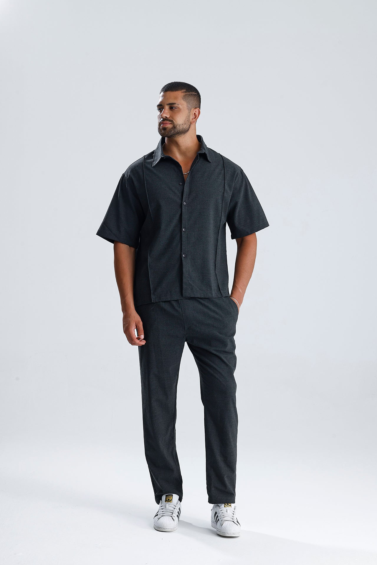 Ön Dikiş Detaylı Kumaş Takım