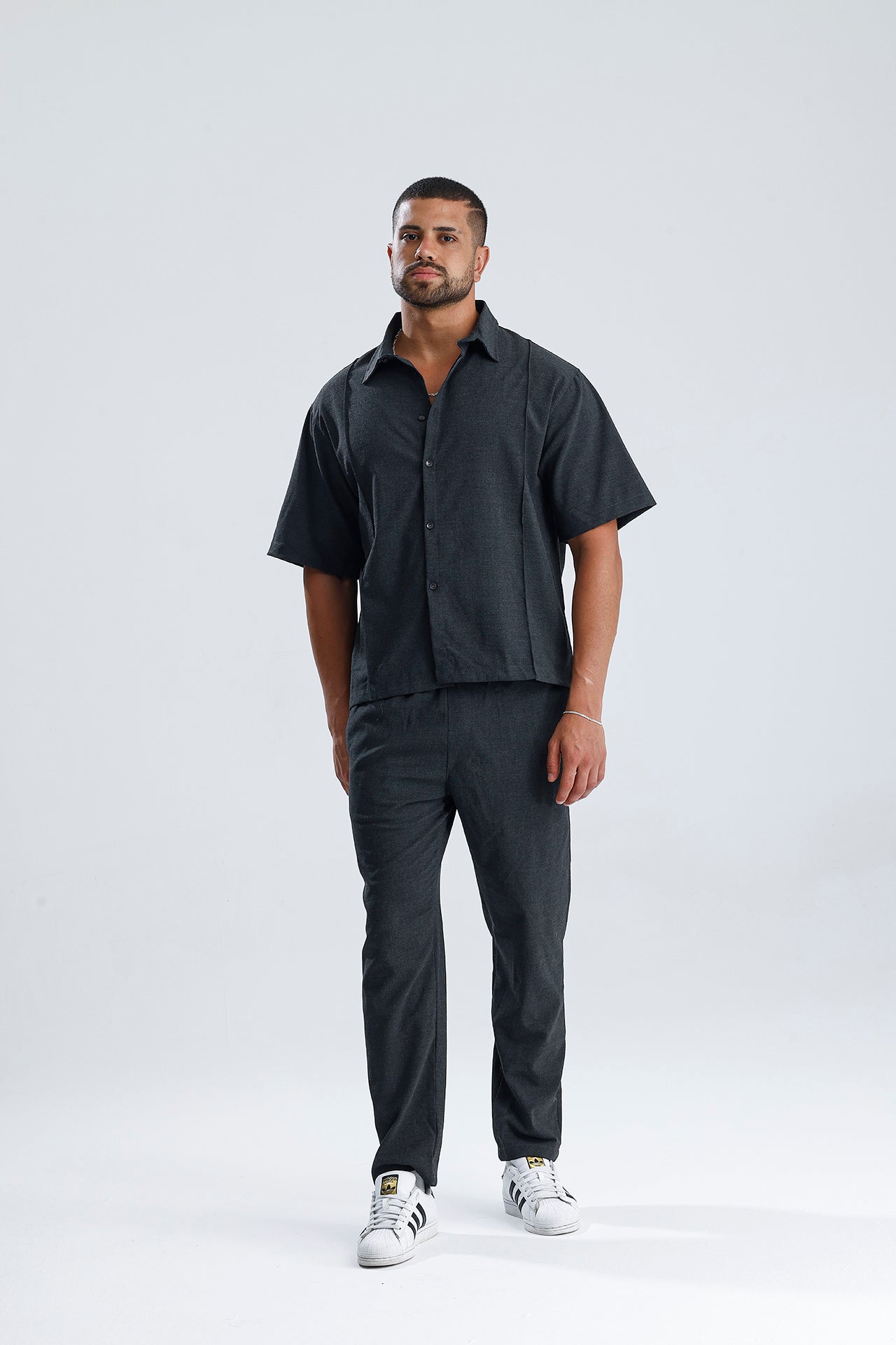 Ön Dikiş Detaylı Kumaş Takım