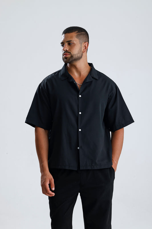 Oversize Fit Kısa Kol Dokulu Gömlek