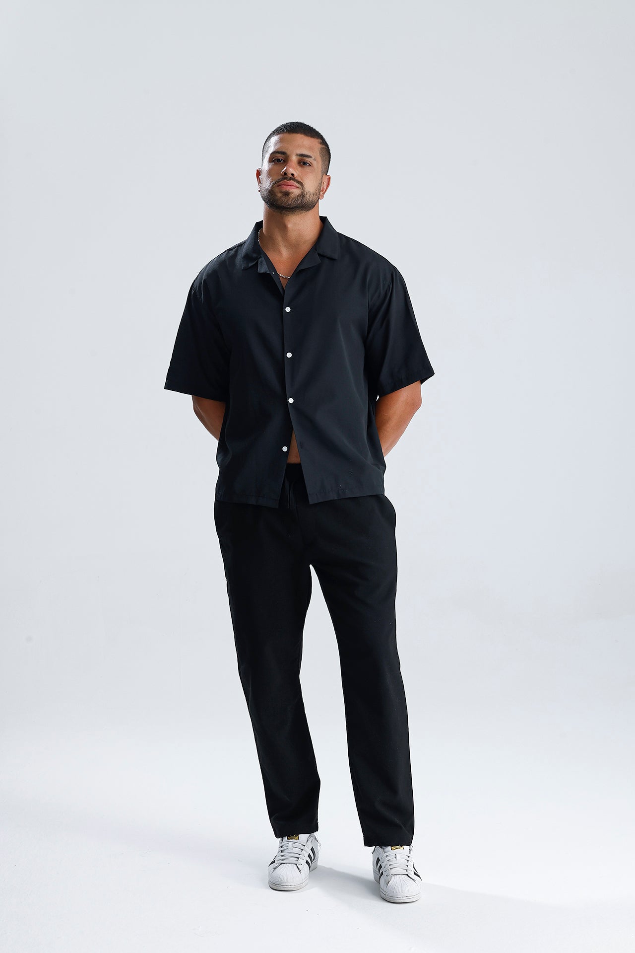 Oversize Fit Kısa Kol Dokulu Gömlek