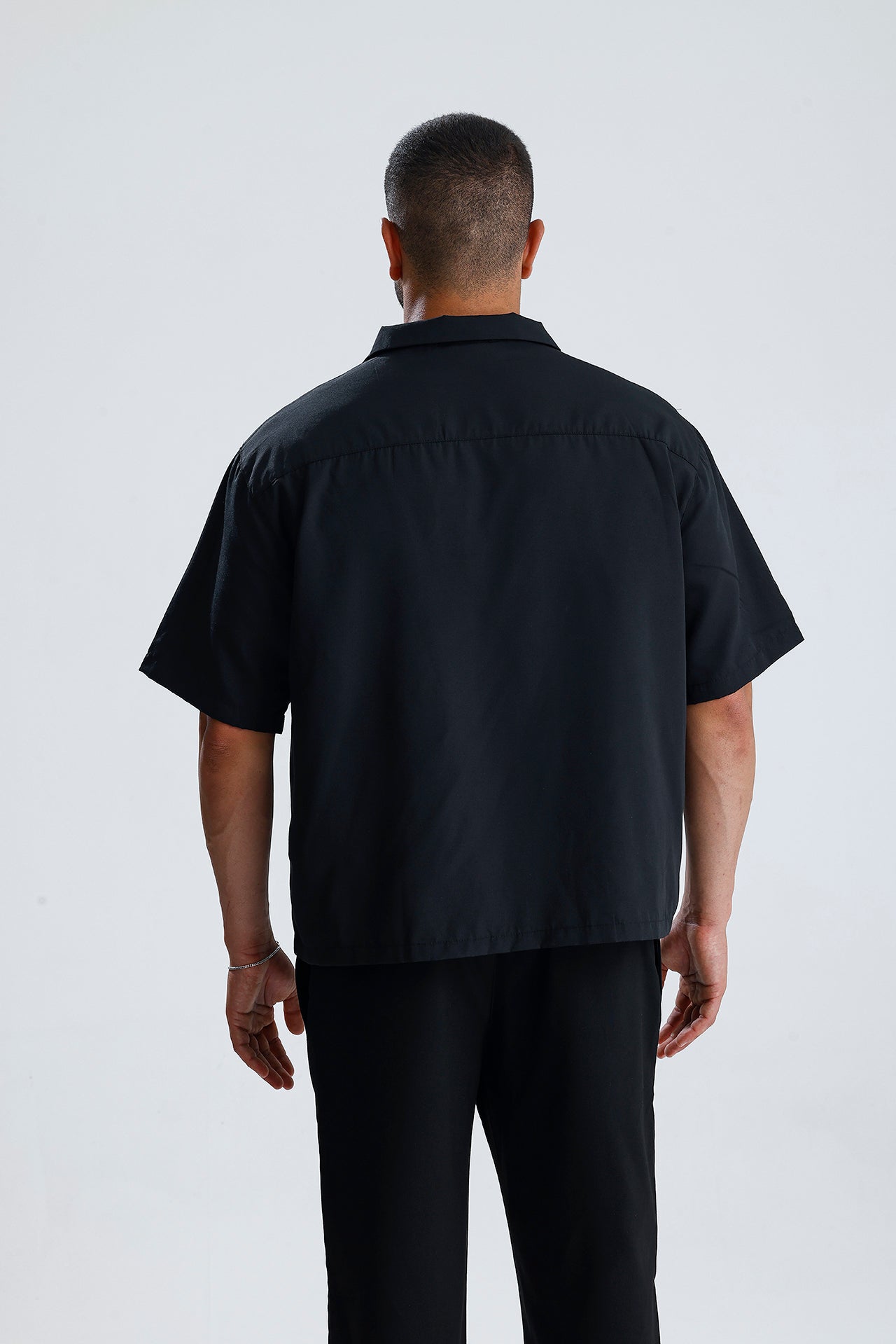 Oversize Fit Kısa Kol Dokulu Gömlek