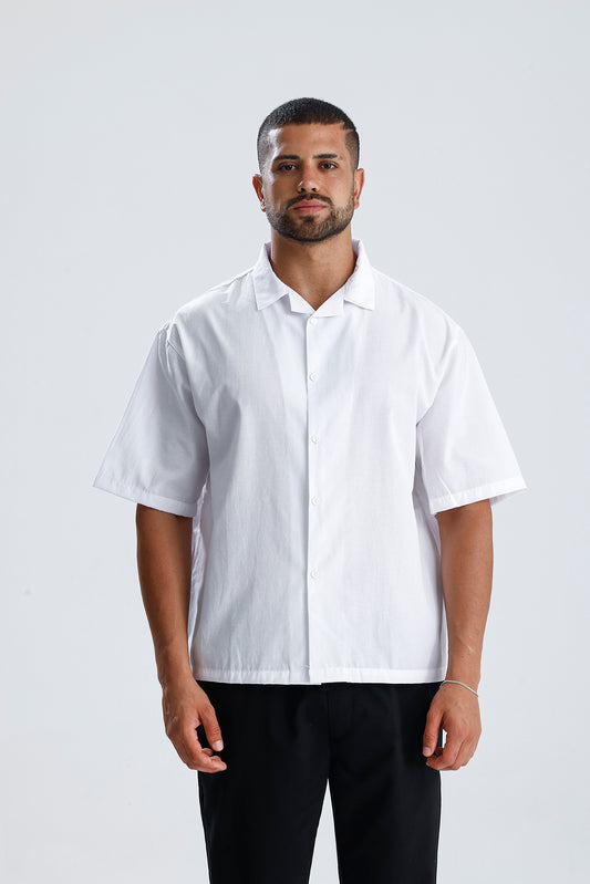 Oversize Fit Kısa Kol Dokulu Gömlek