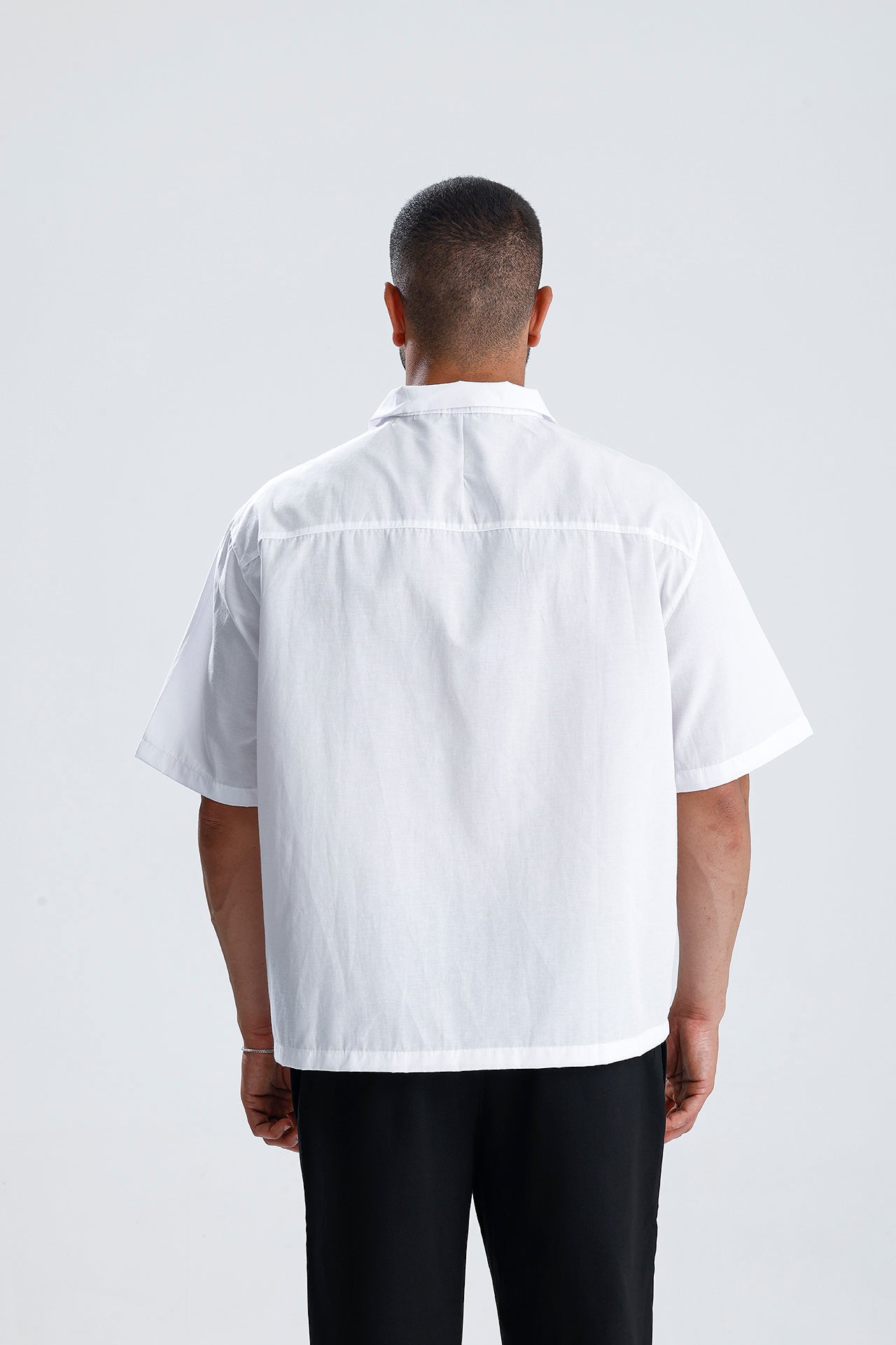 Oversize Fit Kısa Kol Dokulu Gömlek