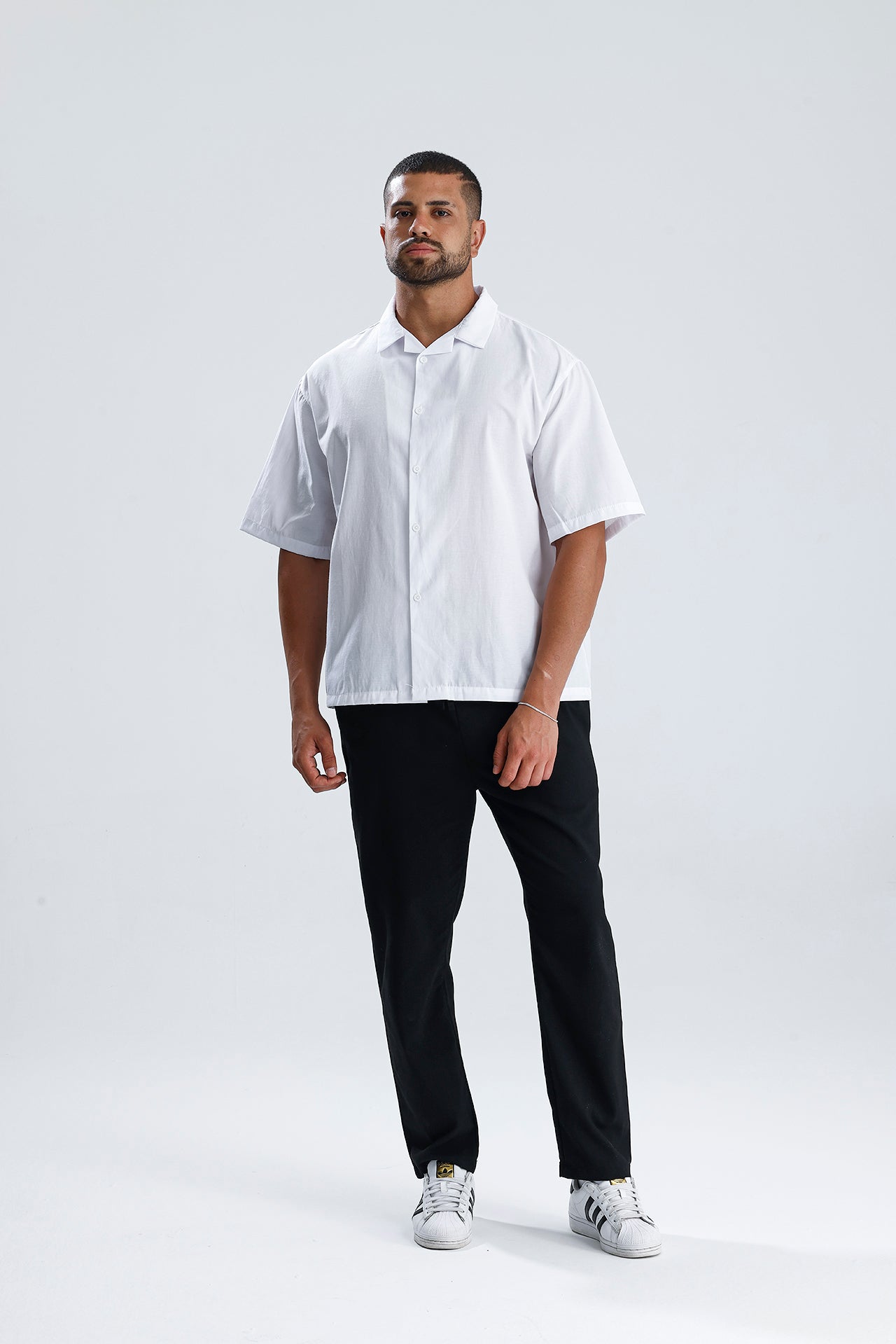 Oversize Fit Kısa Kol Dokulu Gömlek