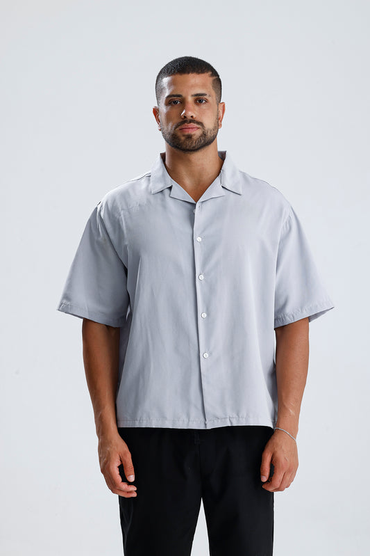 Oversize Fit Kısa Kol Dokulu Gömlek