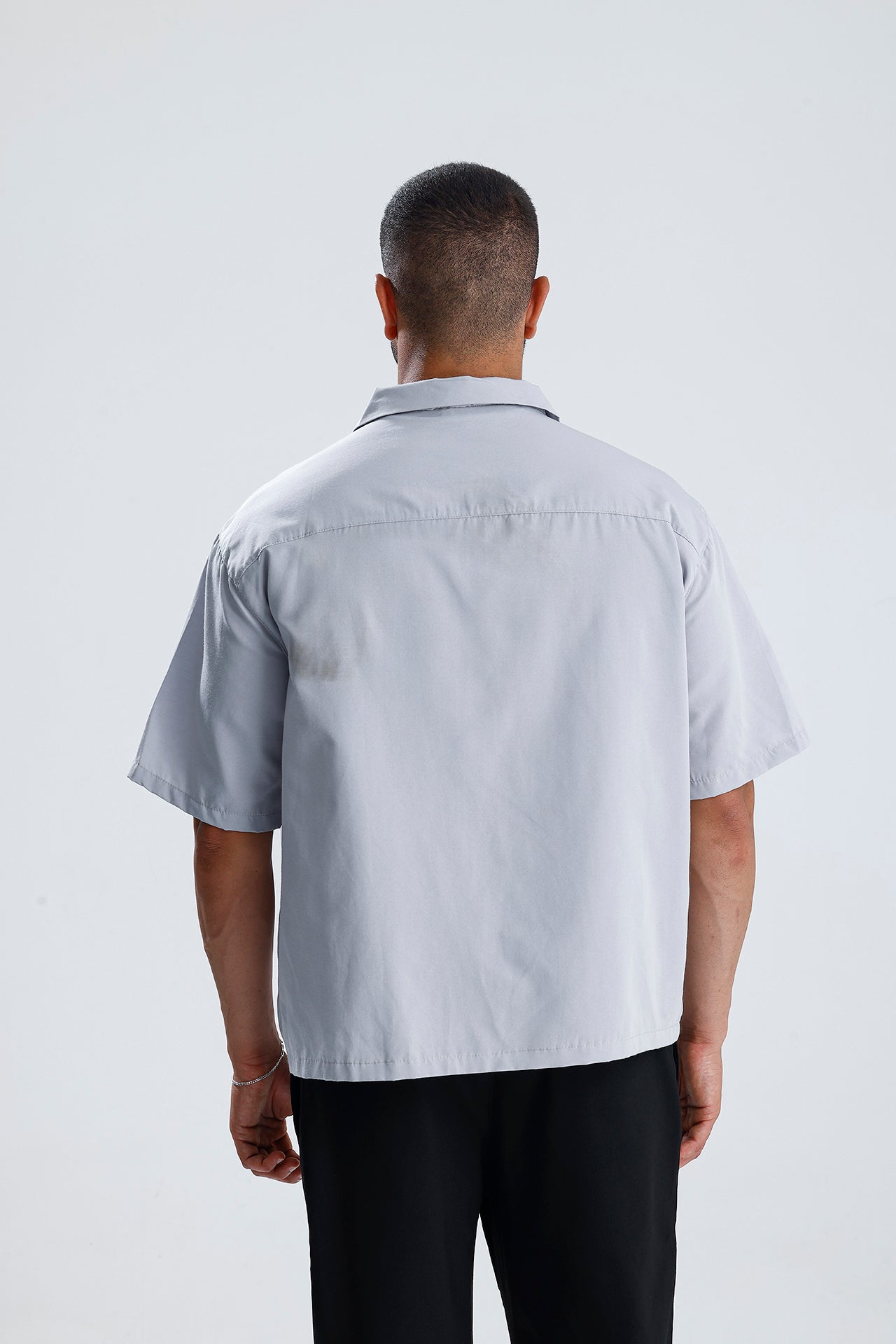 Oversize Fit Kısa Kol Dokulu Gömlek