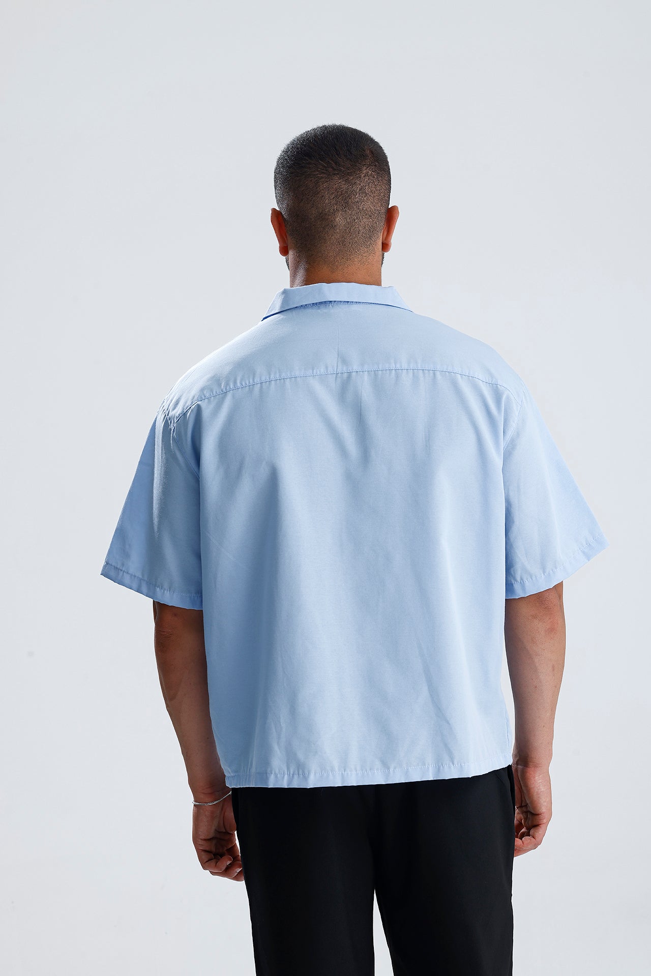 Oversize Fit Kısa Kol Dokulu Gömlek