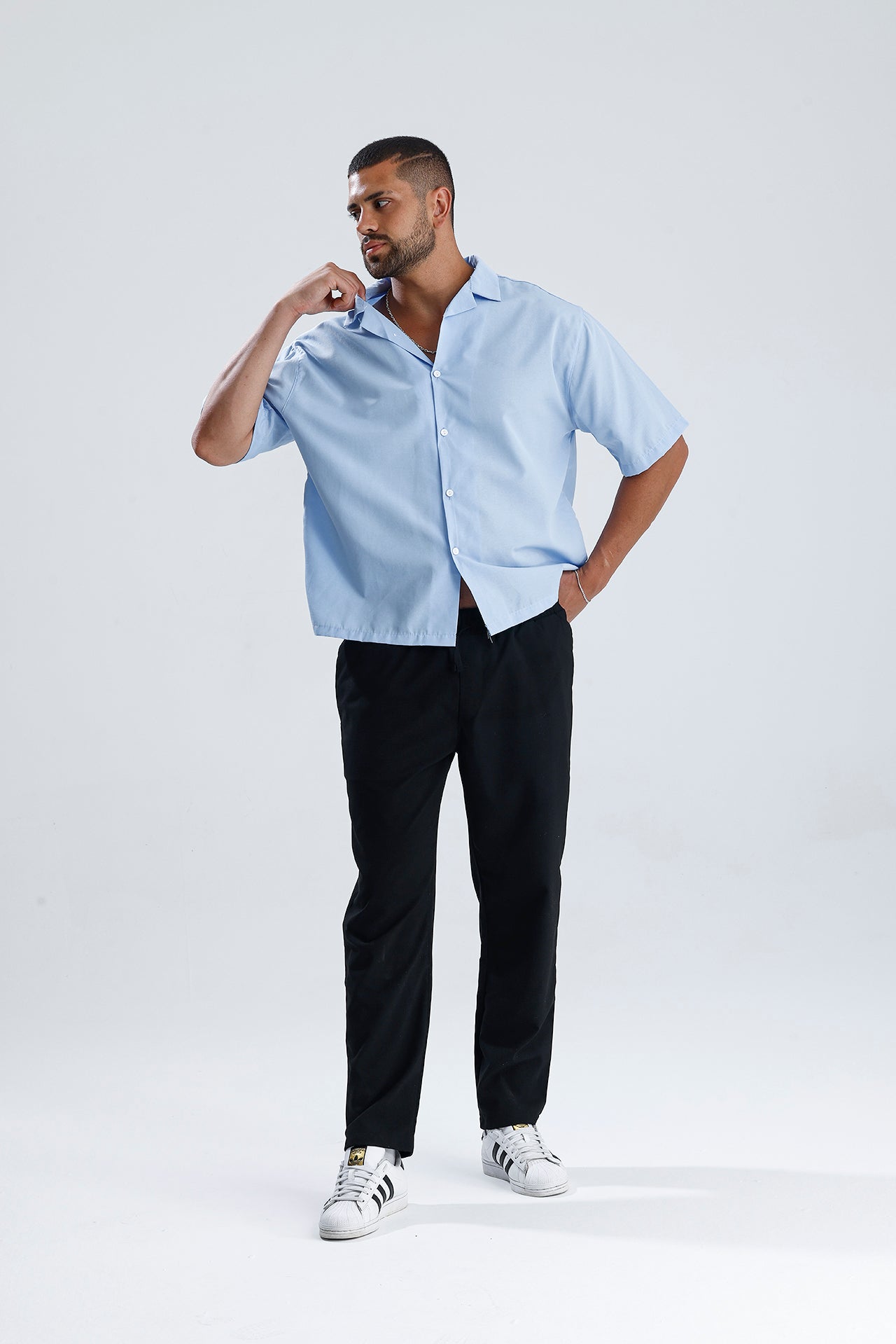 Oversize Fit Kısa Kol Dokulu Gömlek