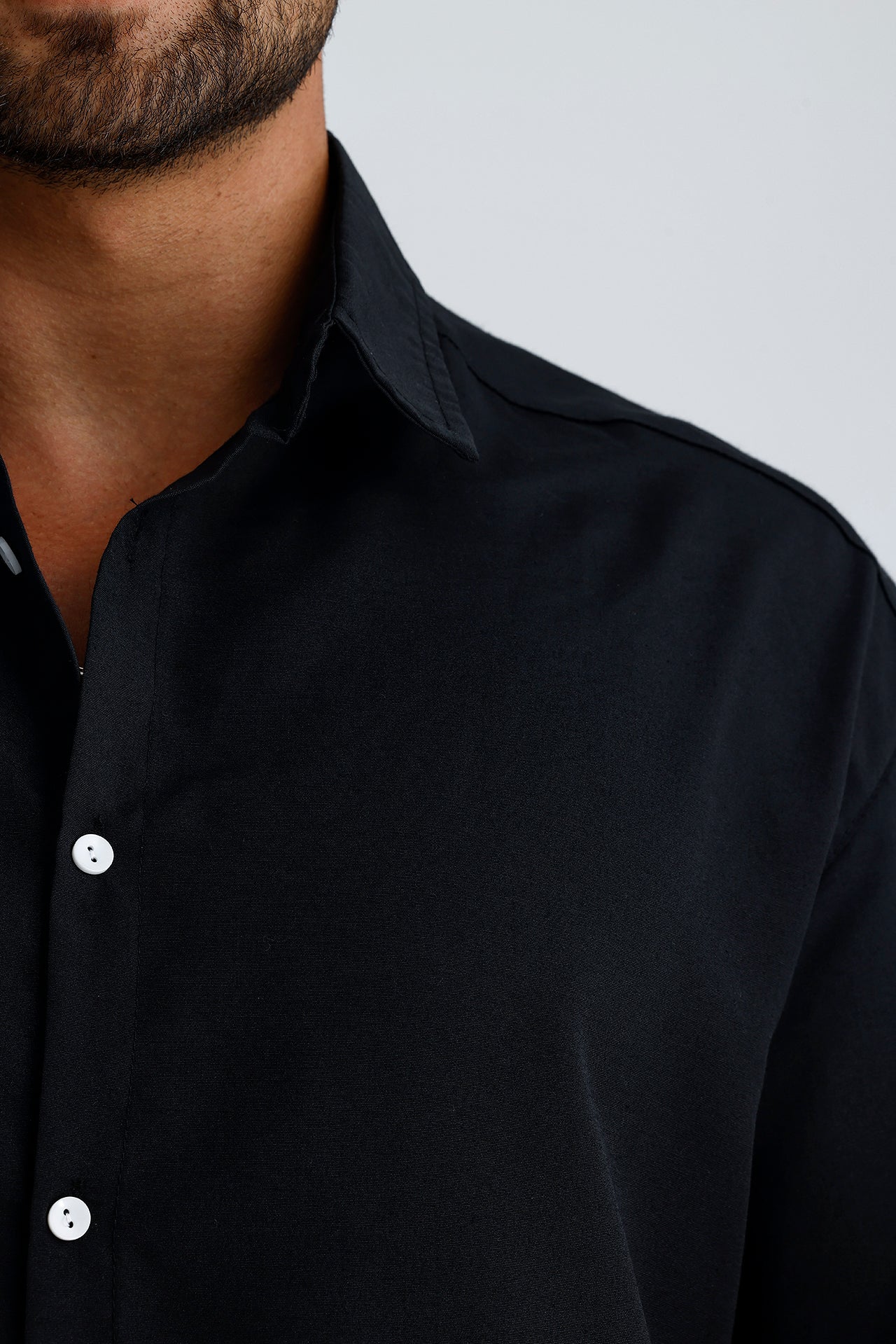 Oversize Fit Dokulu Uzun Kol Gömlek