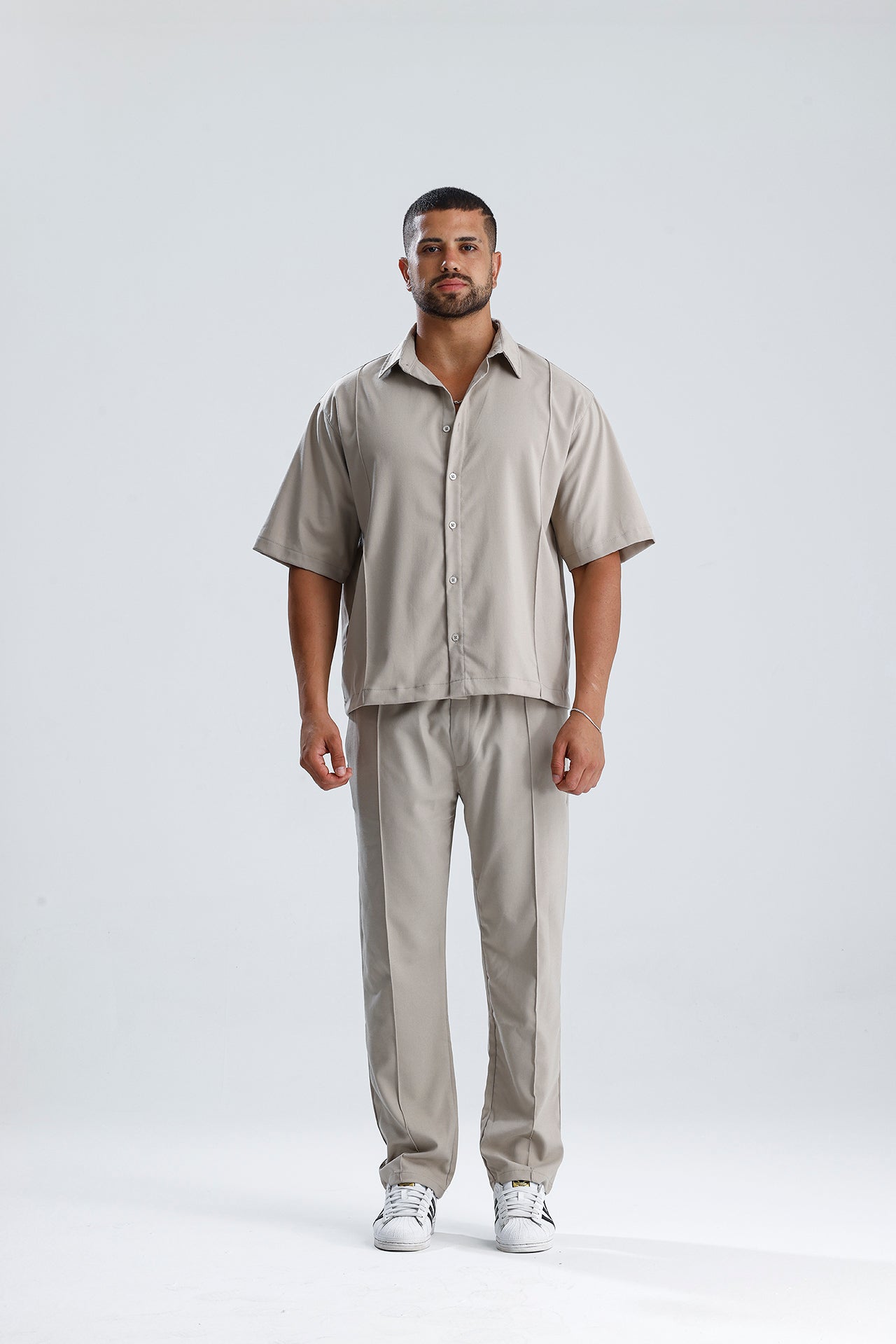 Ön Dikiş Detaylı Kumaş Takım