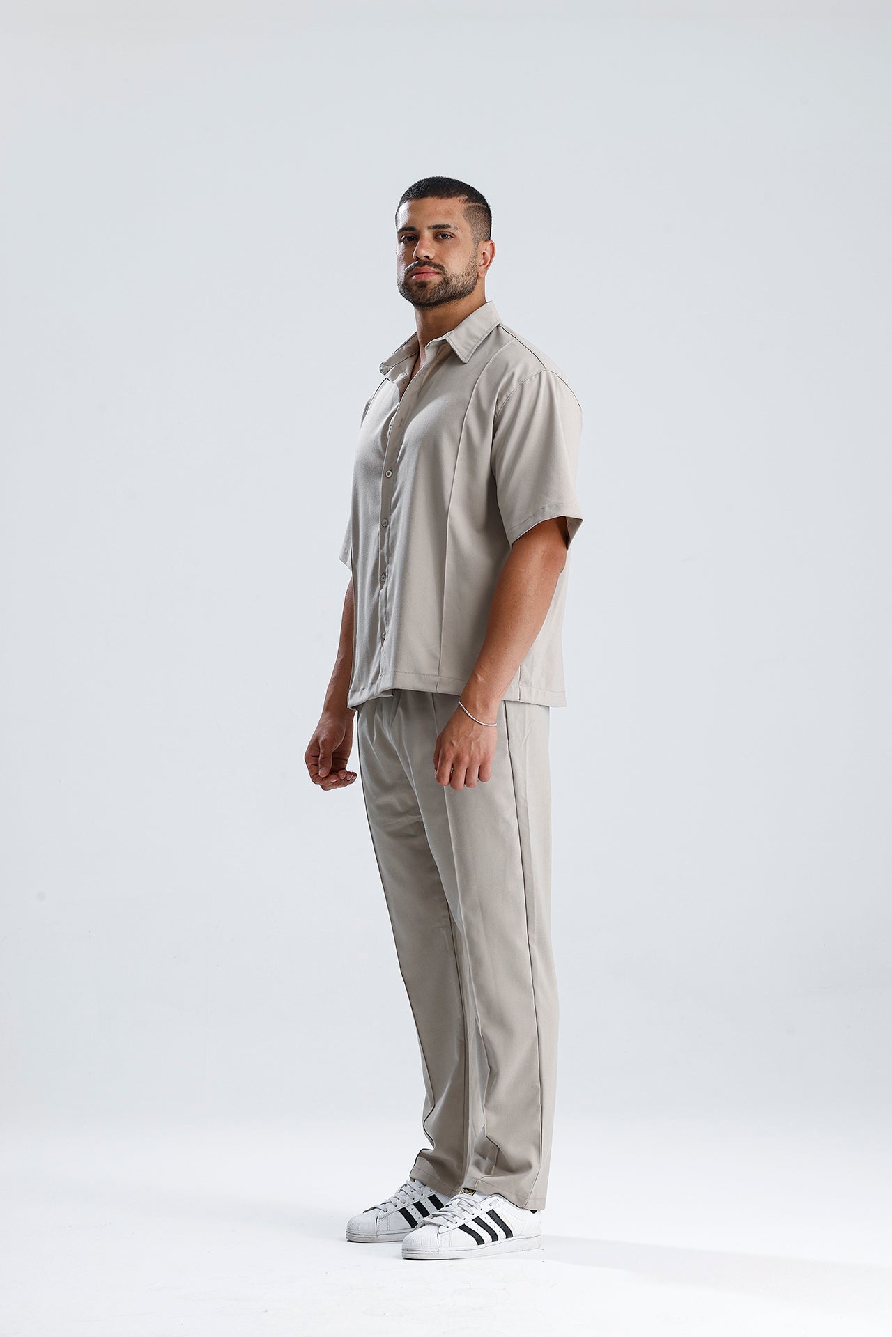 Ön Dikiş Detaylı Kumaş Takım