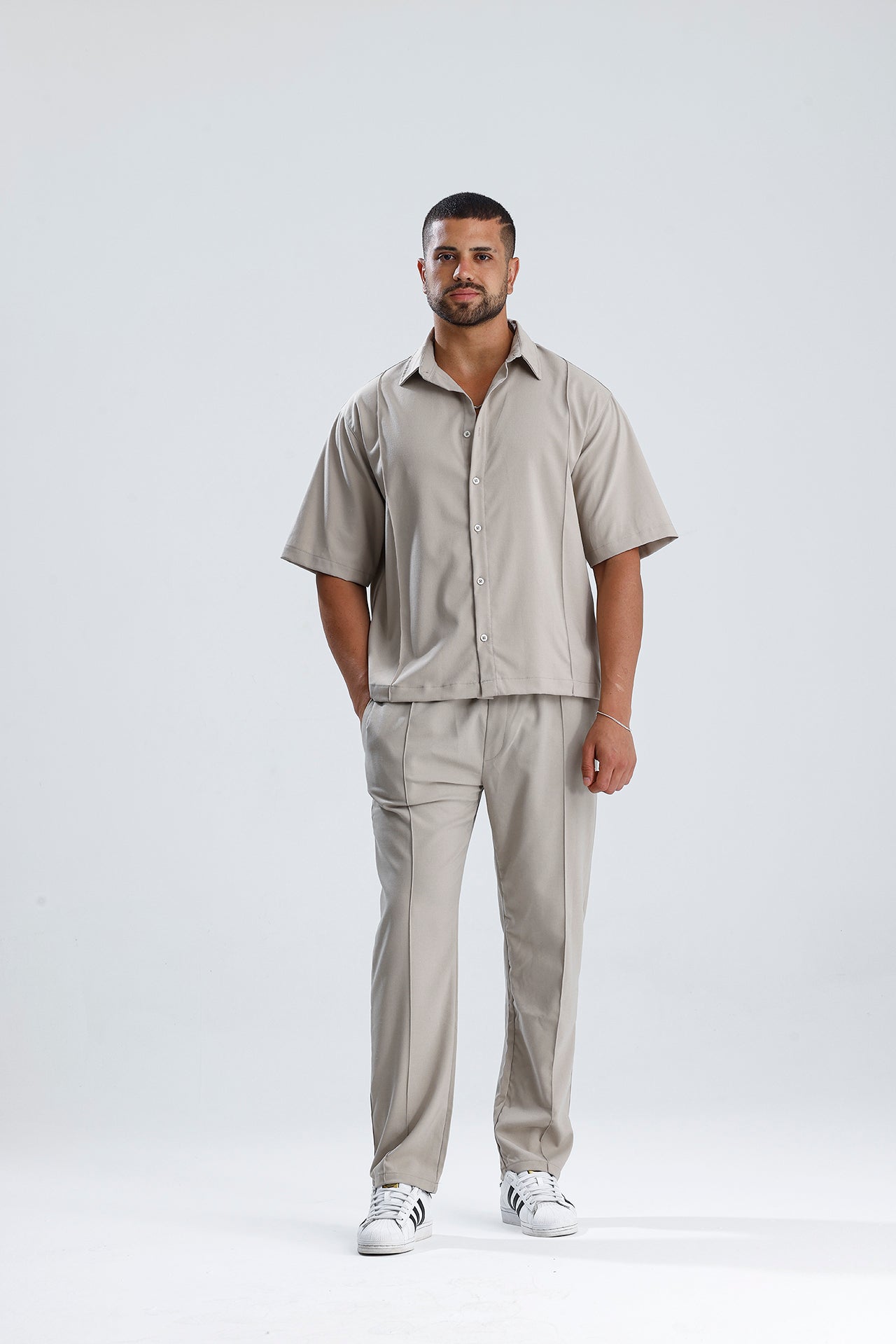 Ön Dikiş Detaylı Kumaş Takım