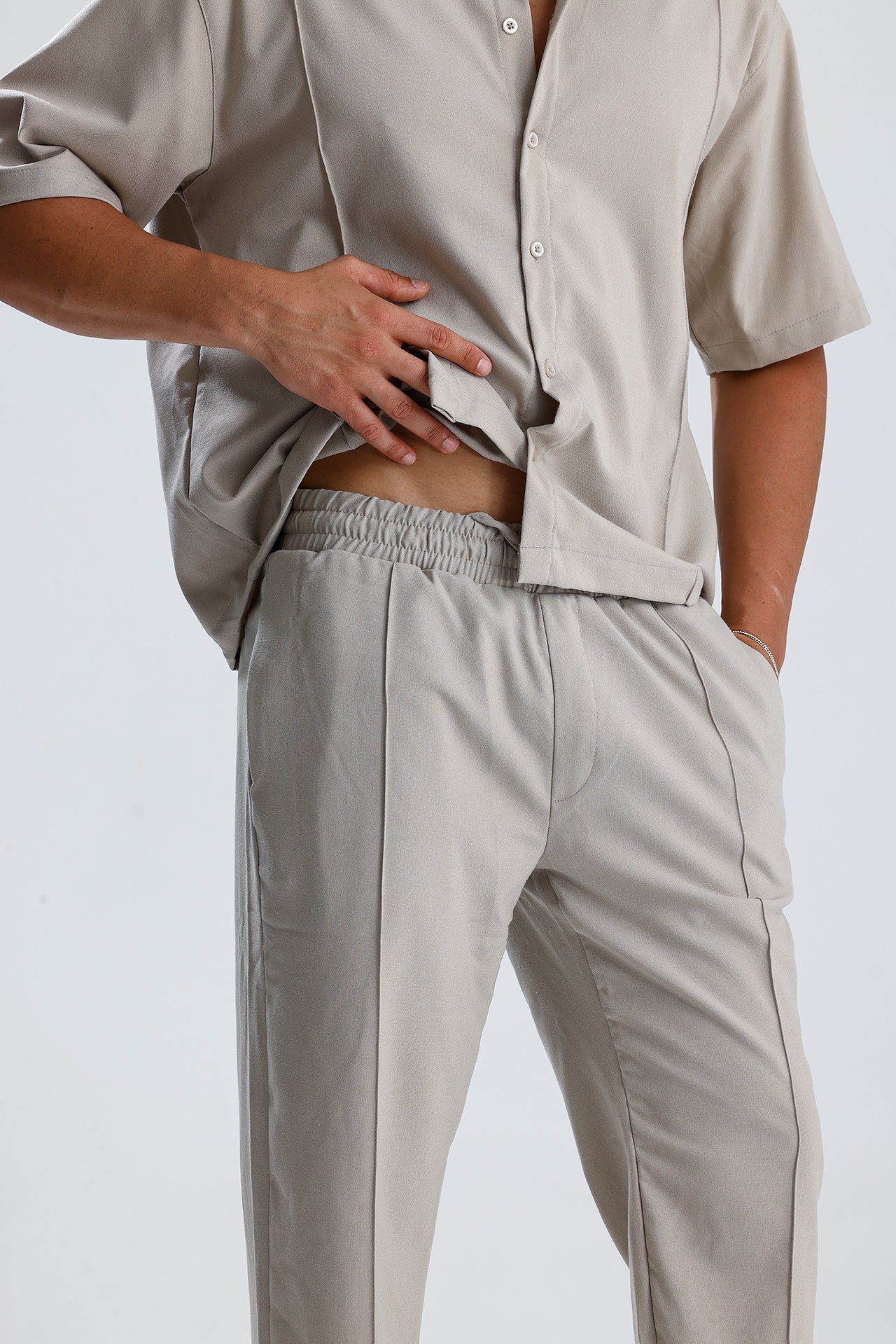 Ön Dikiş Detaylı Kumaş Takım