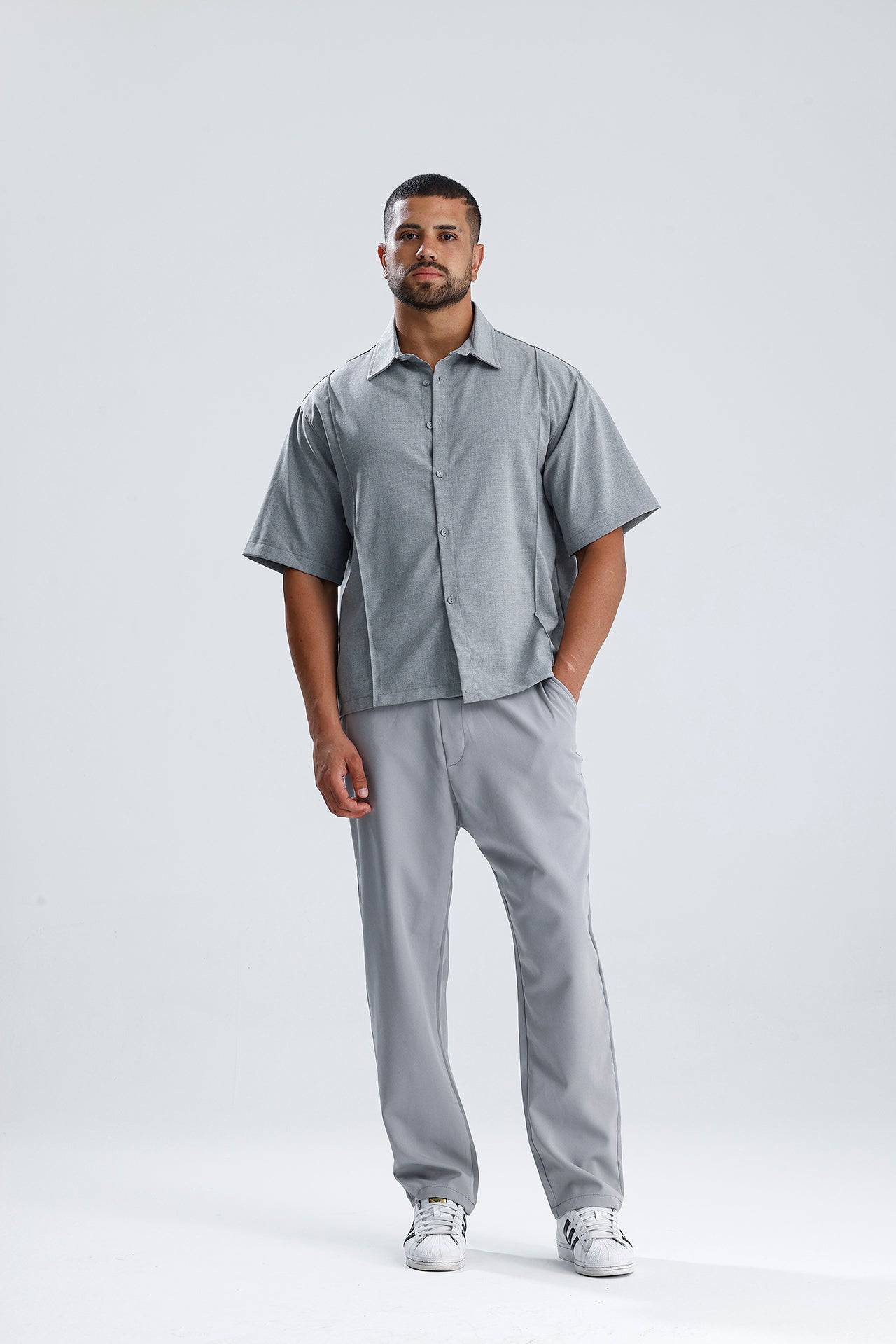 Ön Dikiş Detaylı Kumaş Takım