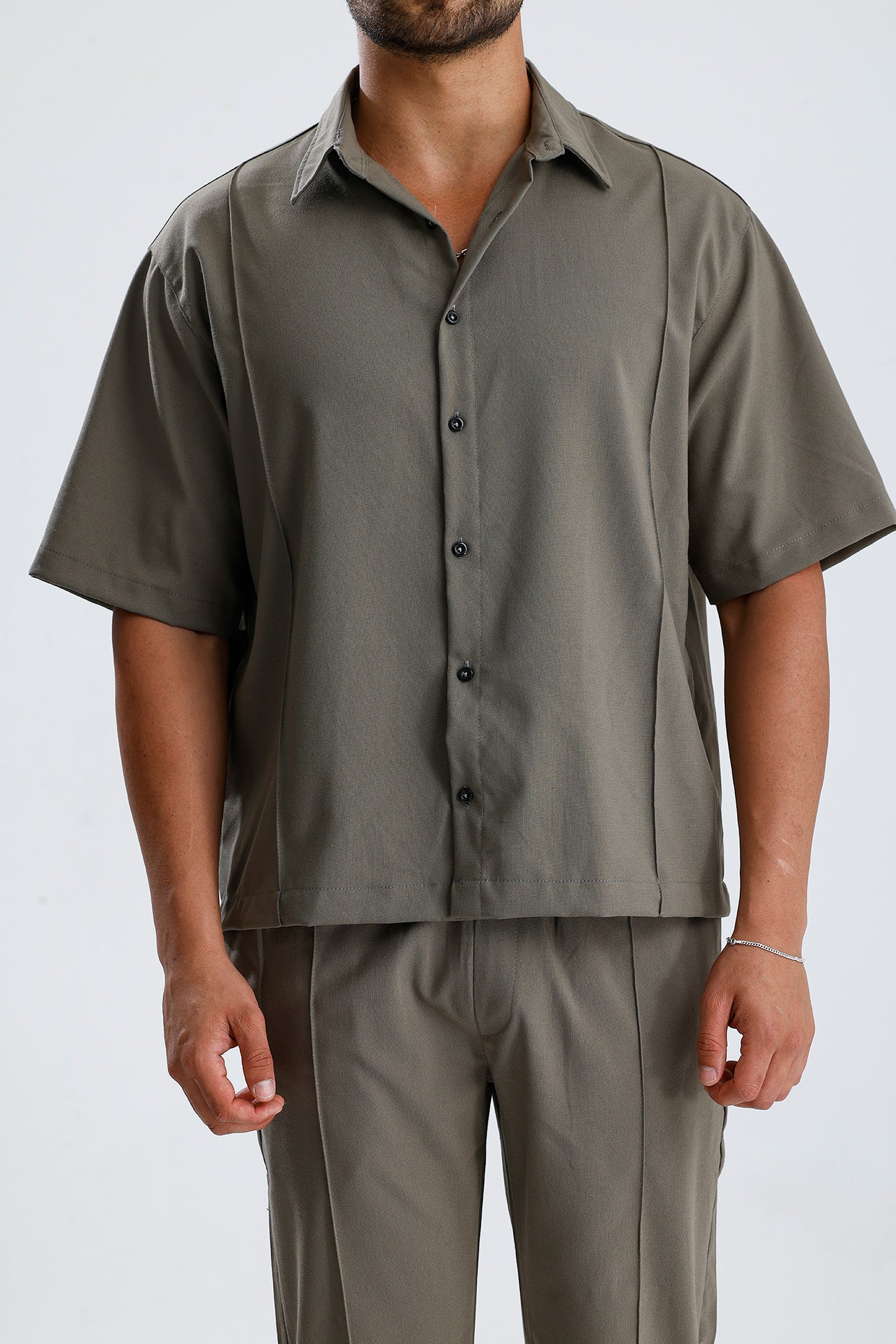 Ön Dikiş Detaylı Kumaş Takım