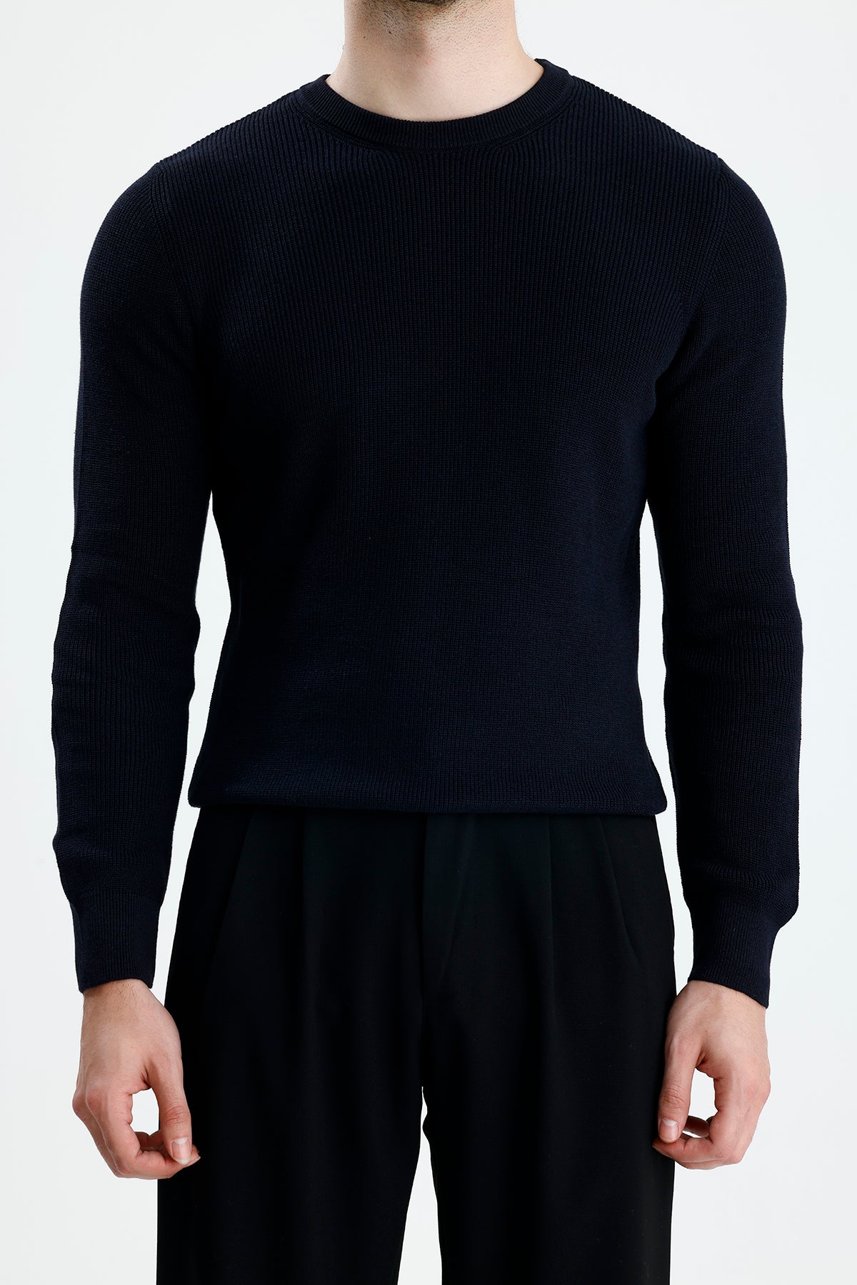 Bisiklet Yaka Premium Selanik Örgü Triko Kazak