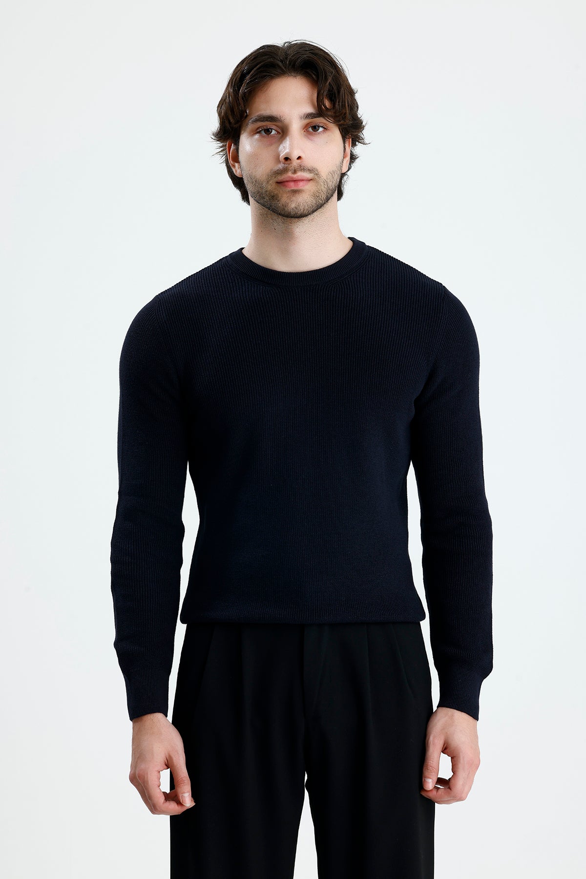 Bisiklet Yaka Premium Selanik Örgü Triko Kazak