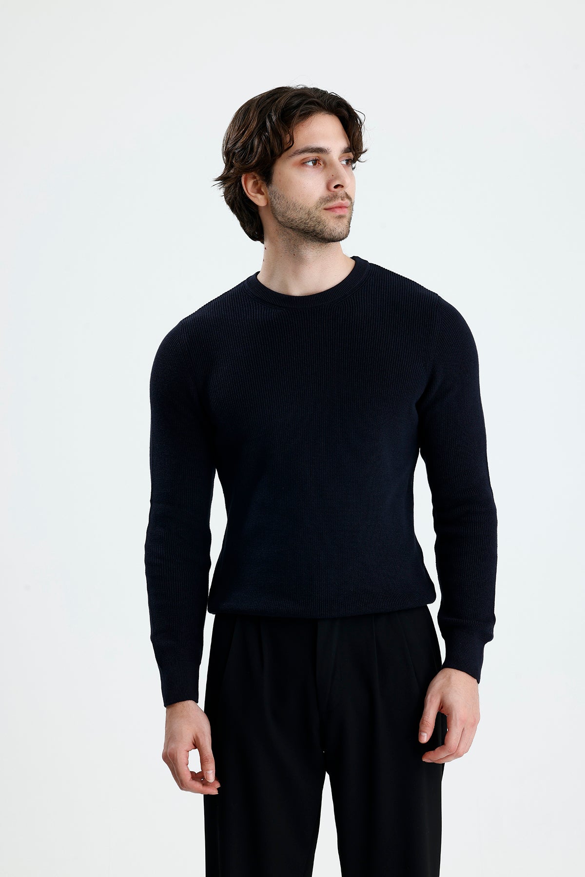 Bisiklet Yaka Premium Selanik Örgü Triko Kazak