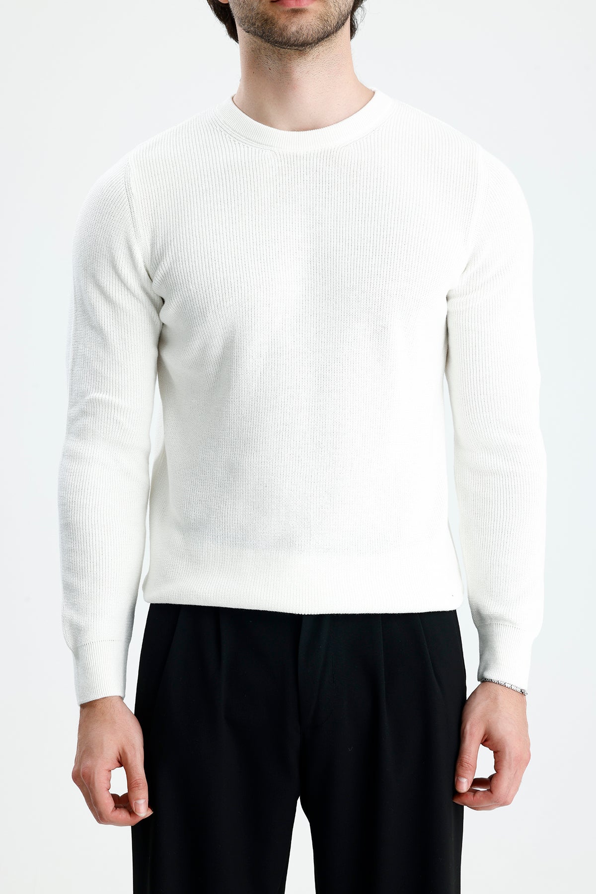 Bisiklet Yaka Premium Selanik Örgü Triko Kazak