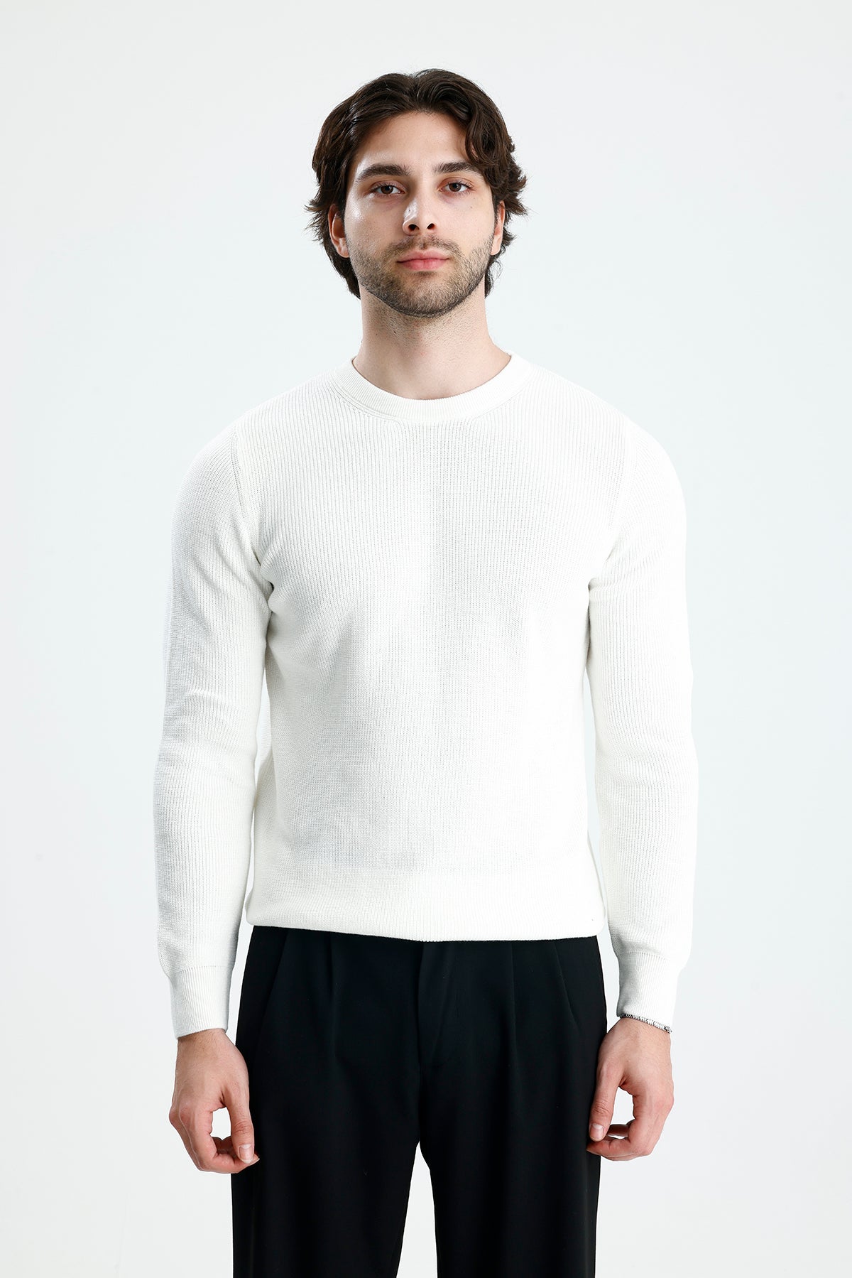 Bisiklet Yaka Premium Selanik Örgü Triko Kazak