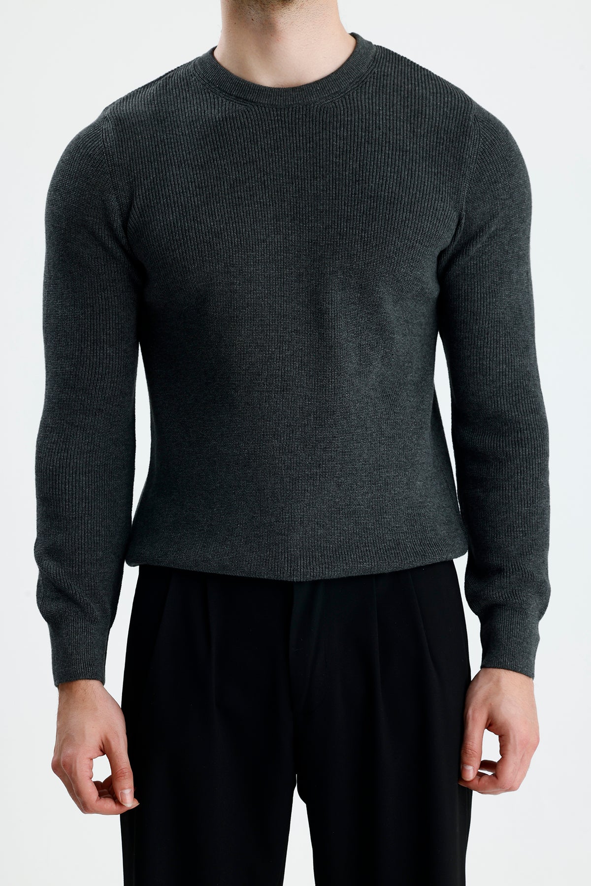 Bisiklet Yaka Premium Selanik Örgü Triko Kazak