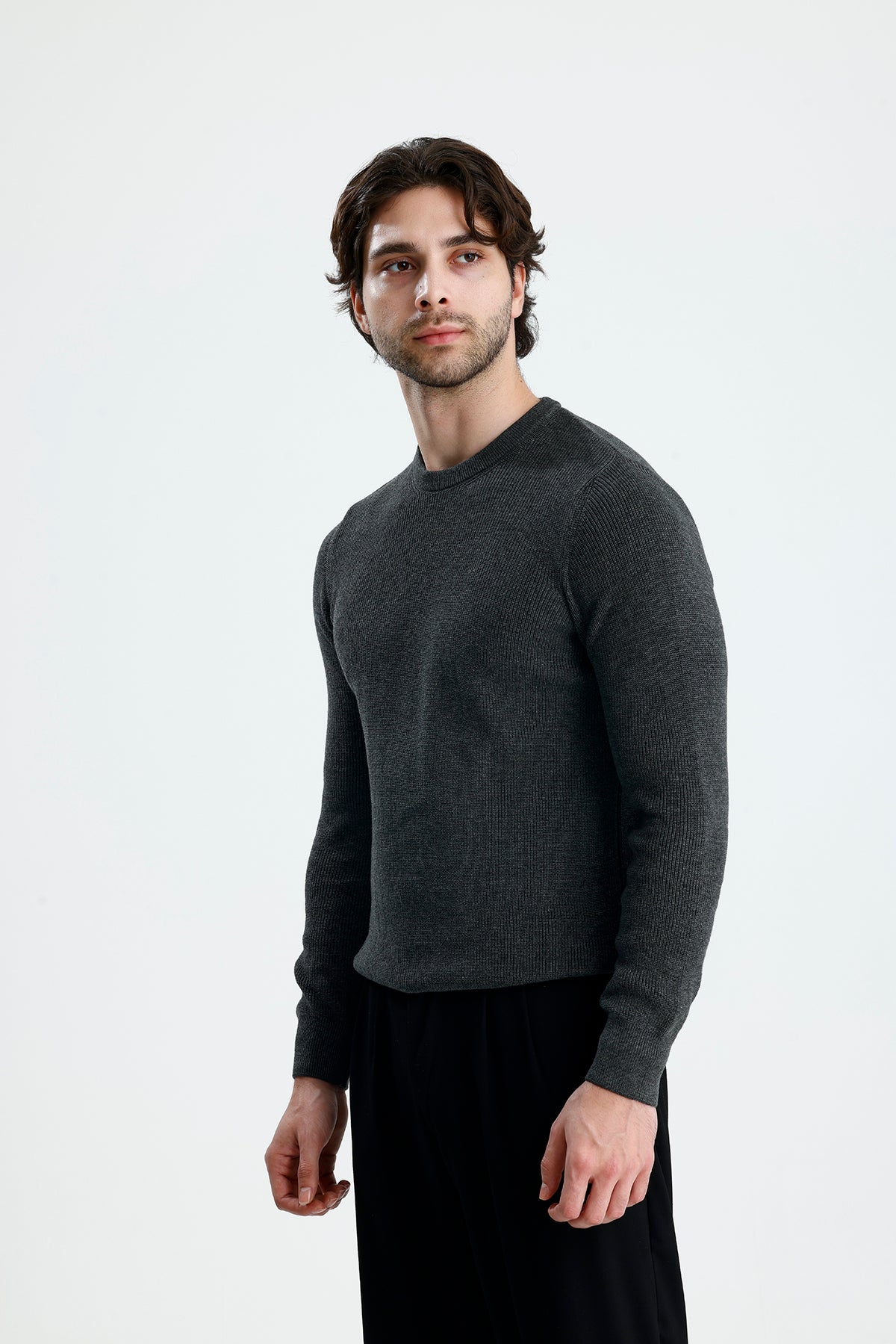 Bisiklet Yaka Premium Selanik Örgü Triko Kazak