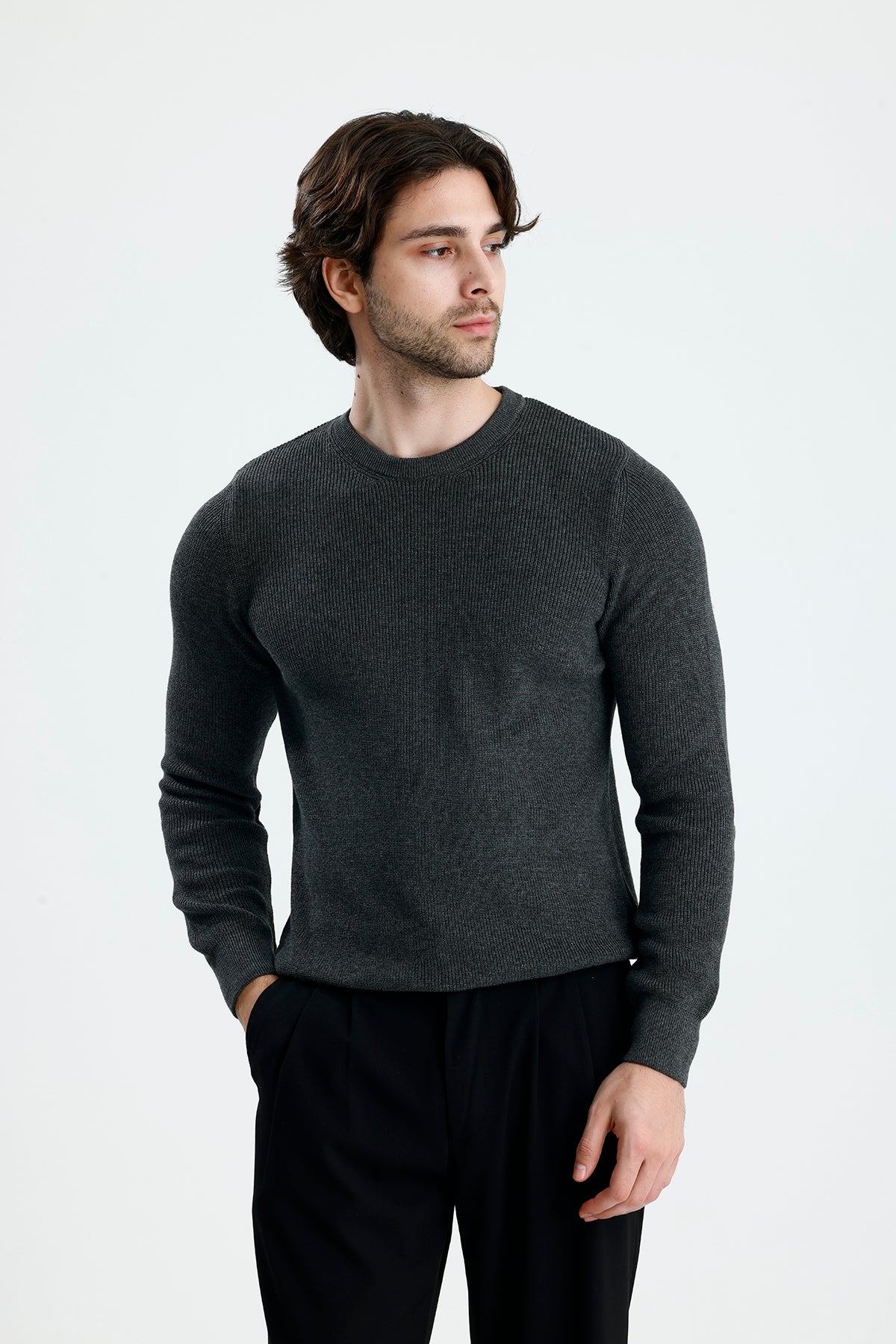 Bisiklet Yaka Premium Selanik Örgü Triko Kazak