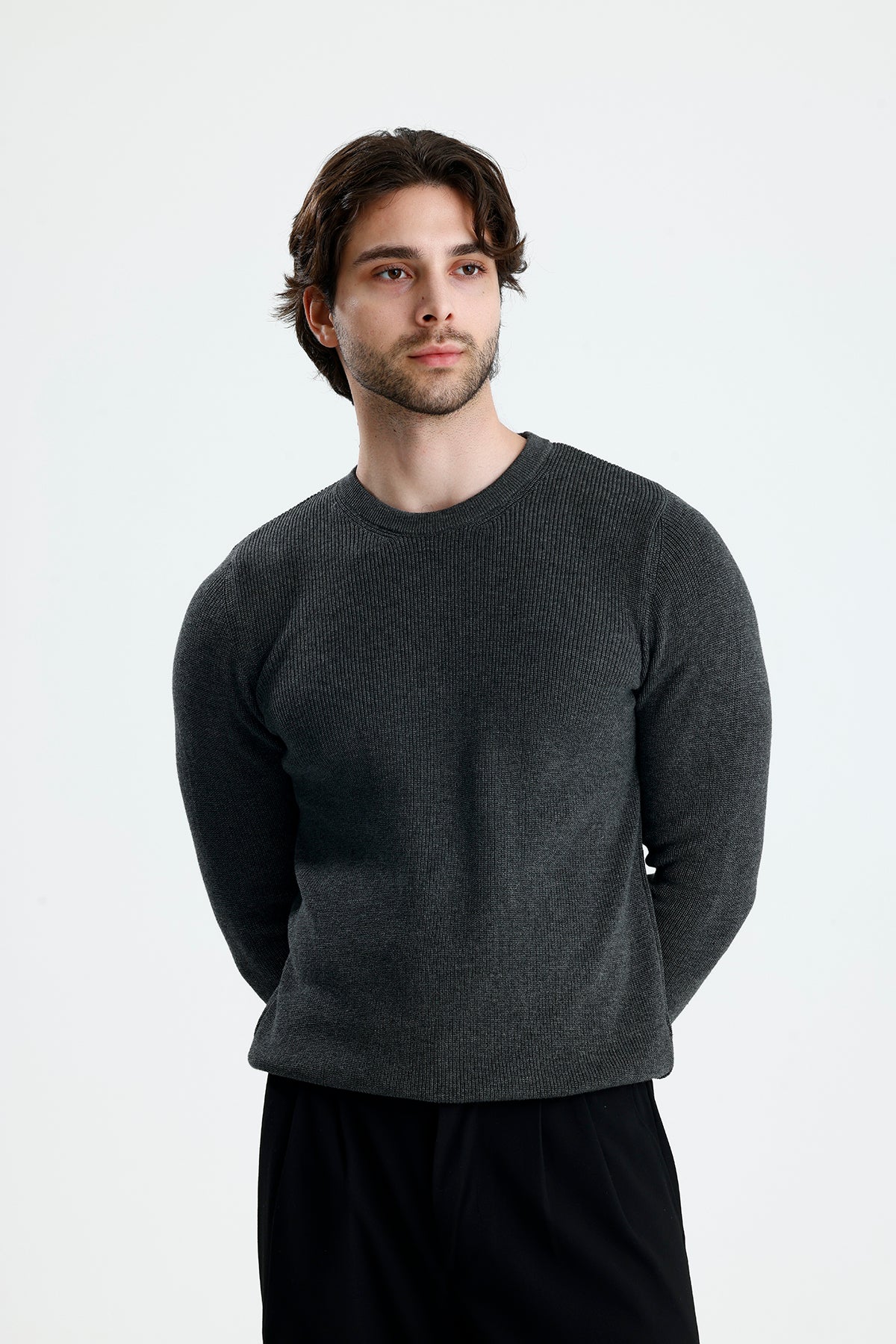 Bisiklet Yaka Premium Selanik Örgü Triko Kazak