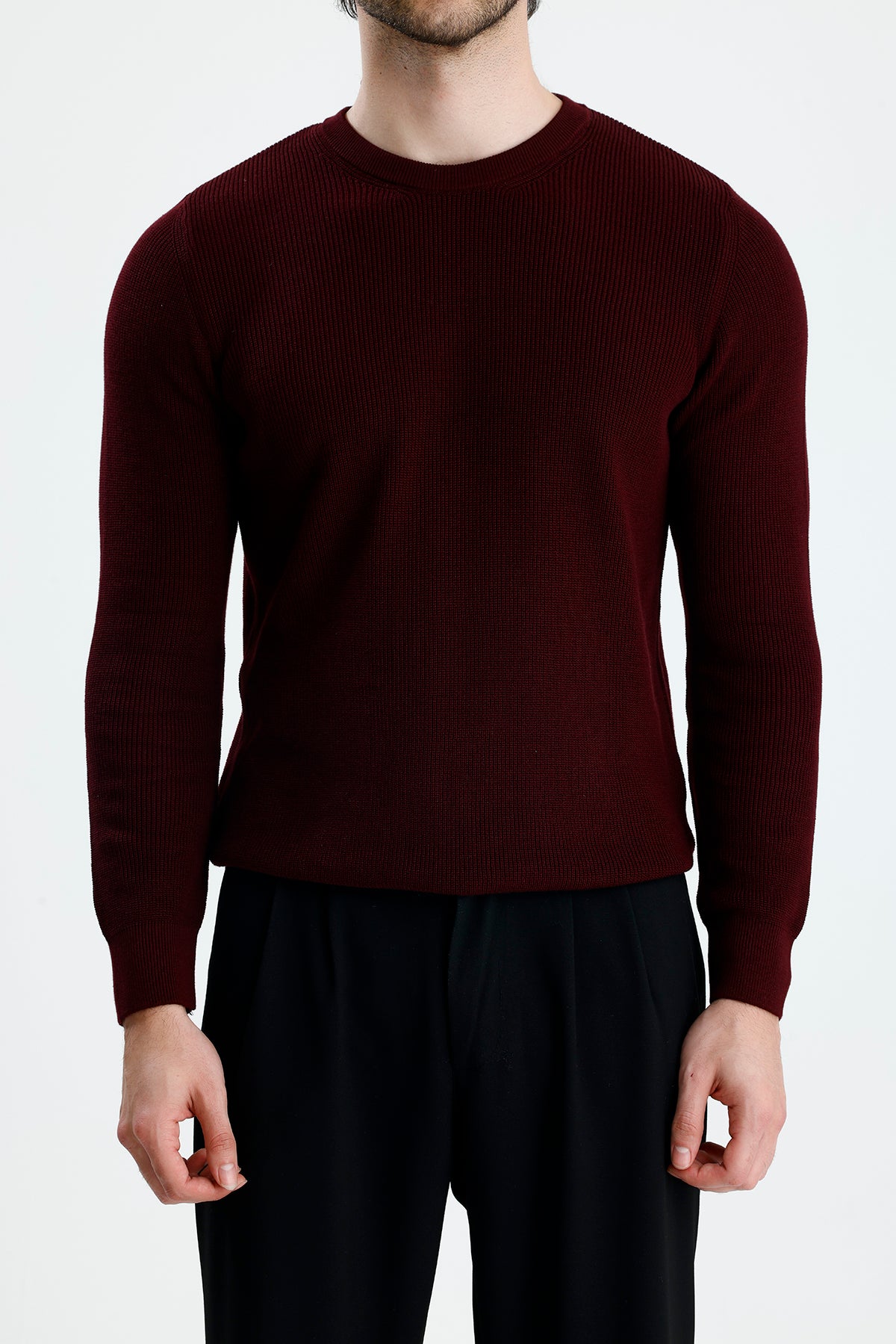 Bisiklet Yaka Premium Selanik Örgü Triko Kazak