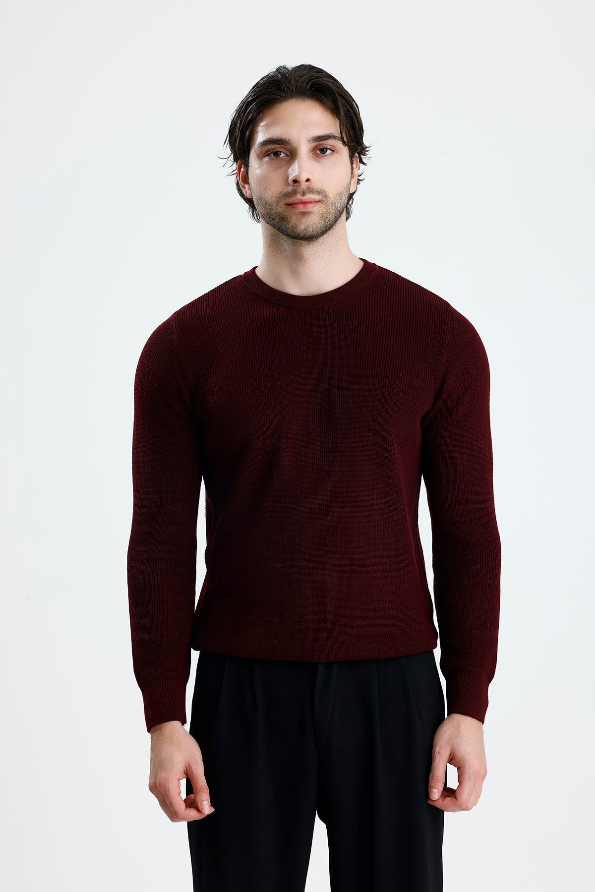 Bisiklet Yaka Premium Selanik Örgü Triko Kazak