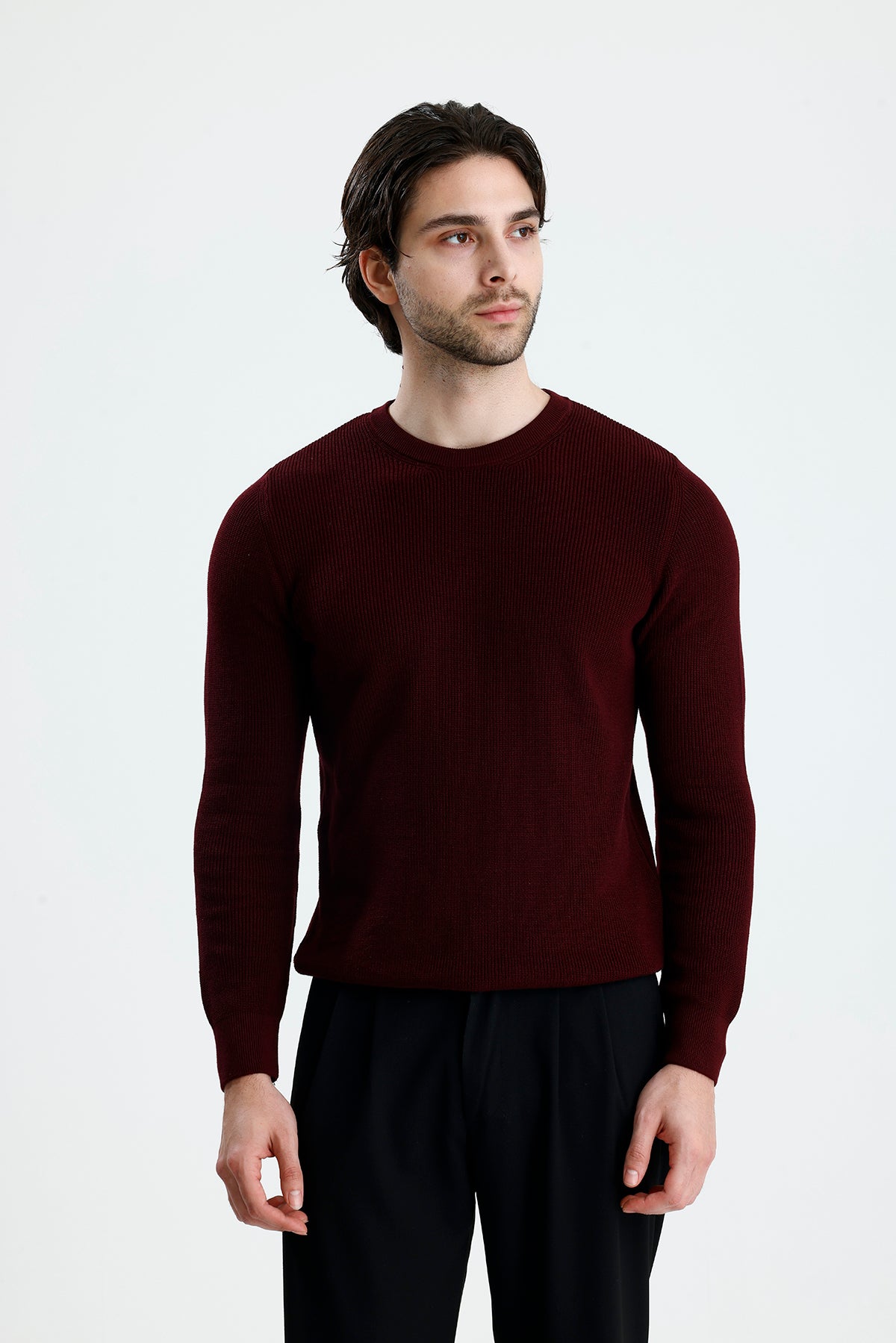 Bisiklet Yaka Premium Selanik Örgü Triko Kazak