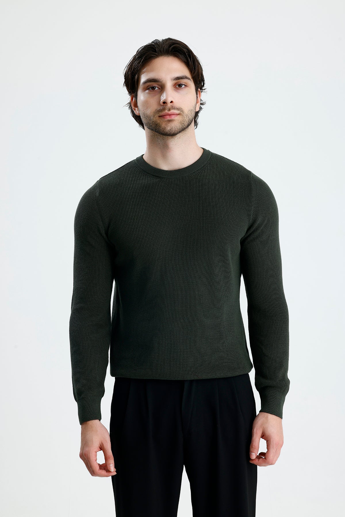 Bisiklet Yaka Premium Selanik Örgü Triko Kazak