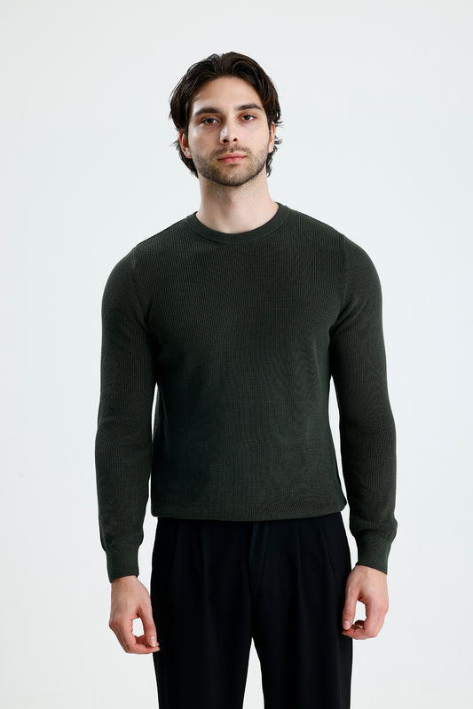 Bisiklet Yaka Premium Selanik Örgü Triko Kazak