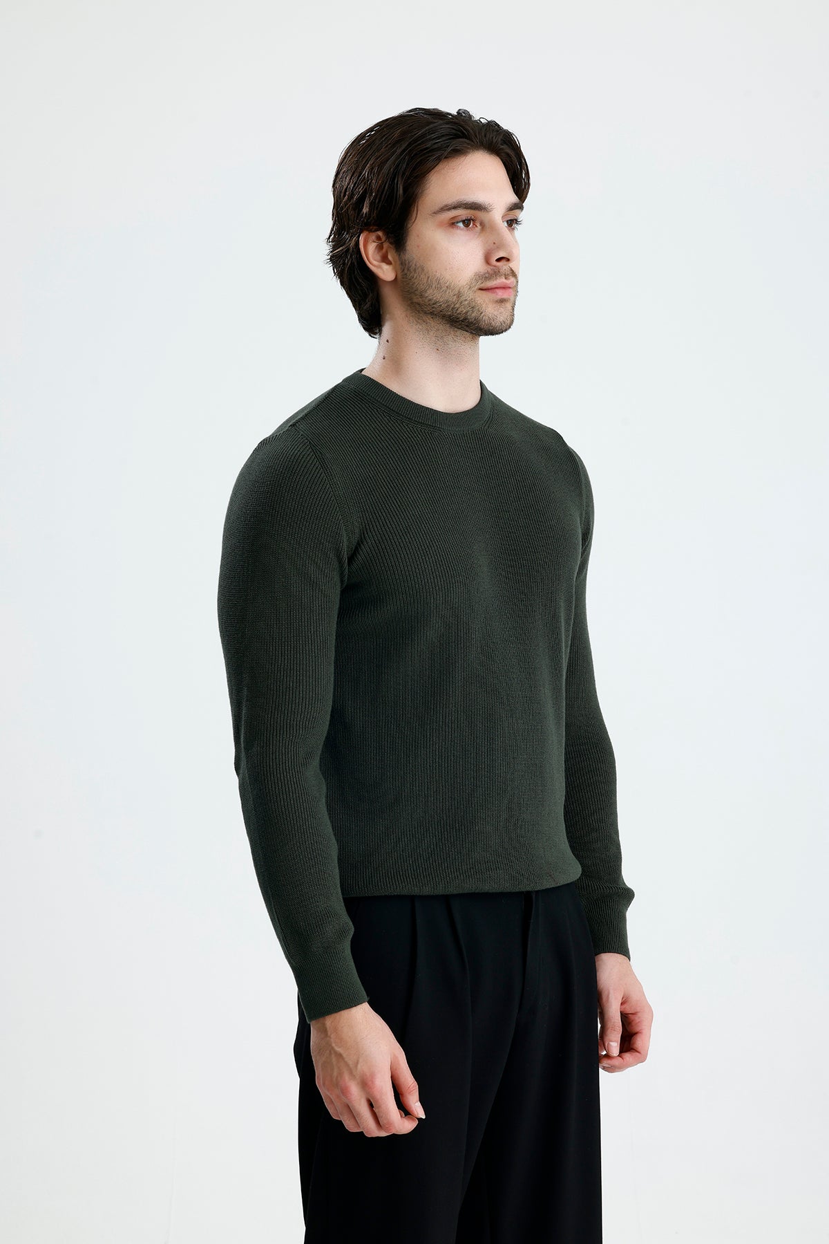 Bisiklet Yaka Premium Selanik Örgü Triko Kazak