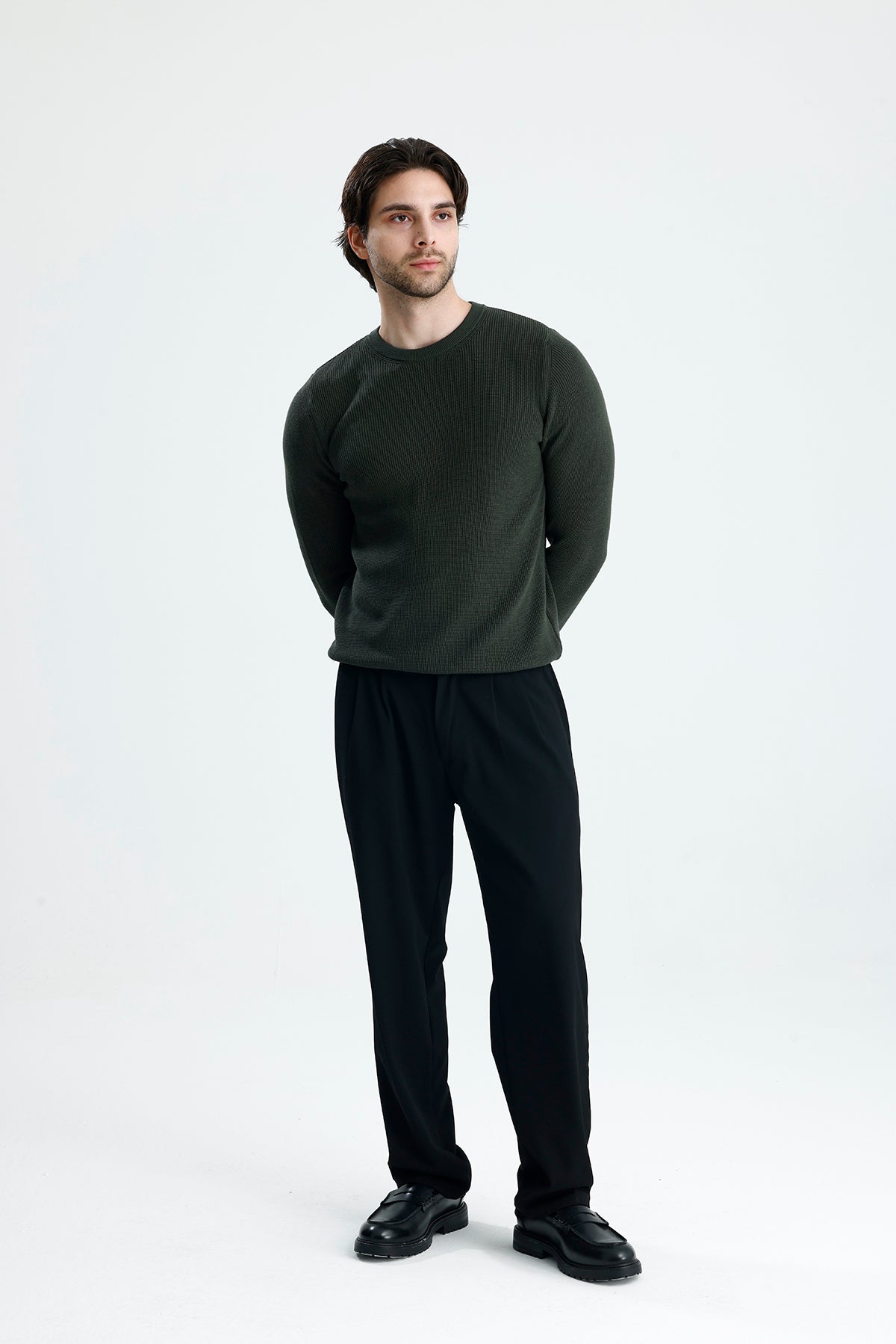 Bisiklet Yaka Premium Selanik Örgü Triko Kazak