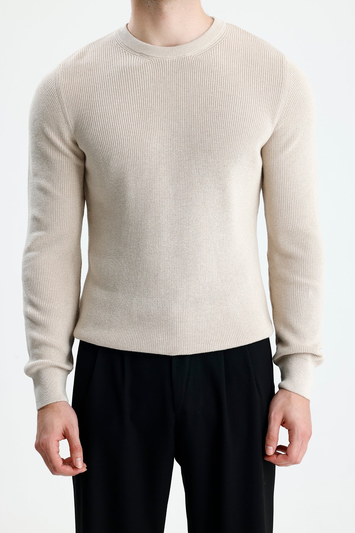 Bisiklet Yaka Premium Selanik Örgü Triko Kazak