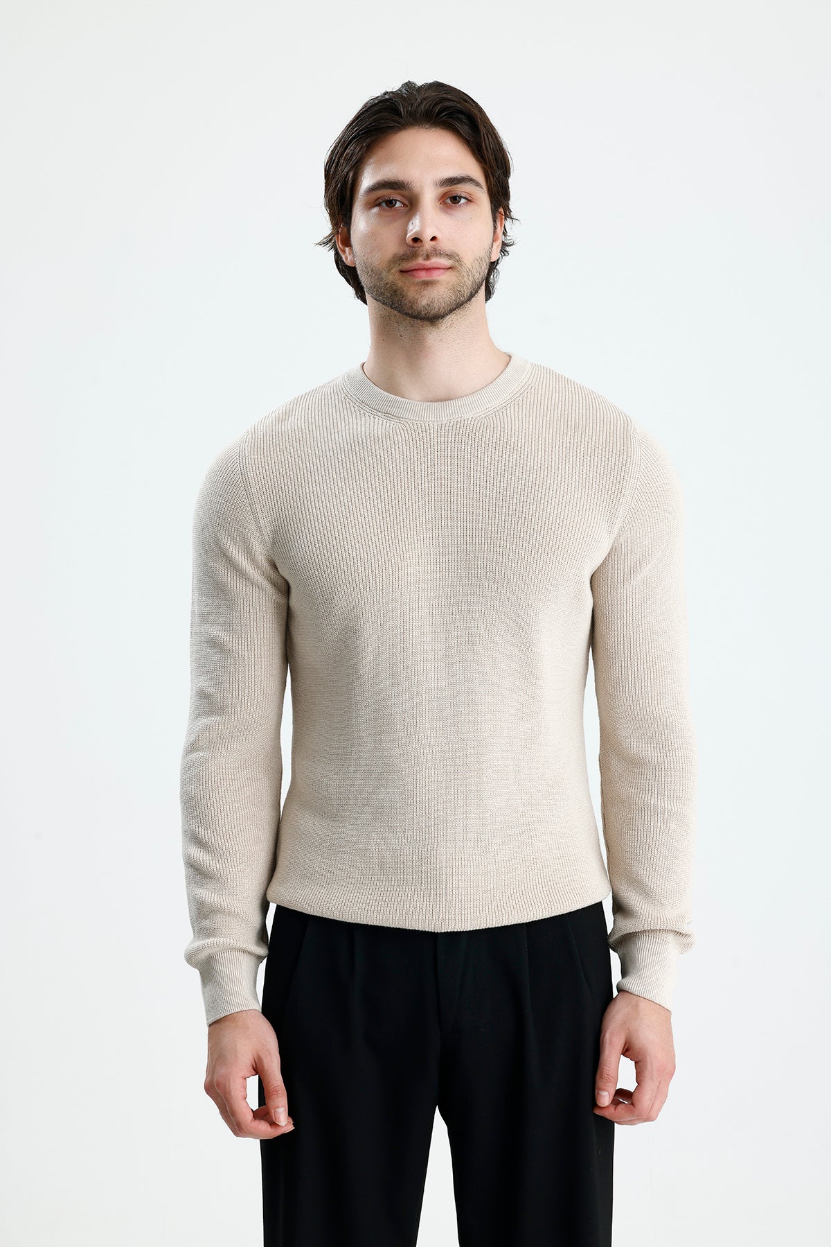 Bisiklet Yaka Premium Selanik Örgü Triko Kazak