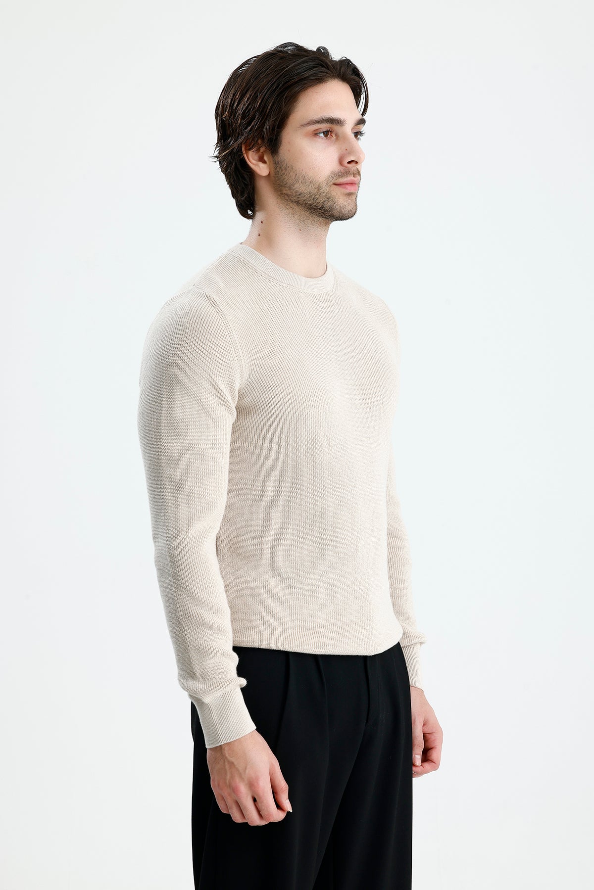 Bisiklet Yaka Premium Selanik Örgü Triko Kazak