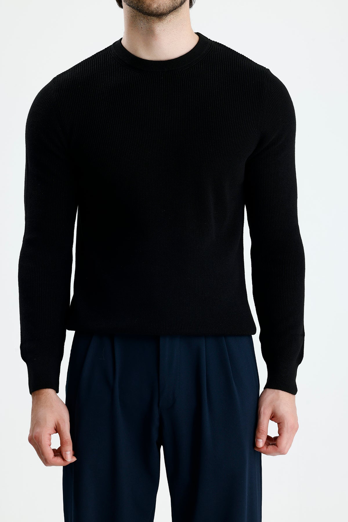 Bisiklet Yaka Premium Selanik Örgü Triko Kazak