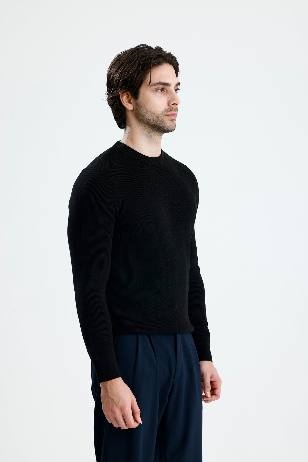 Bisiklet Yaka Premium Selanik Örgü Triko Kazak