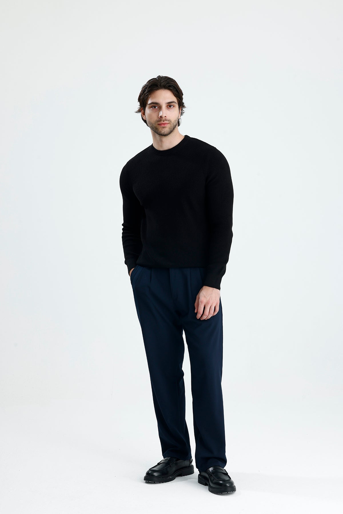 Bisiklet Yaka Premium Selanik Örgü Triko Kazak