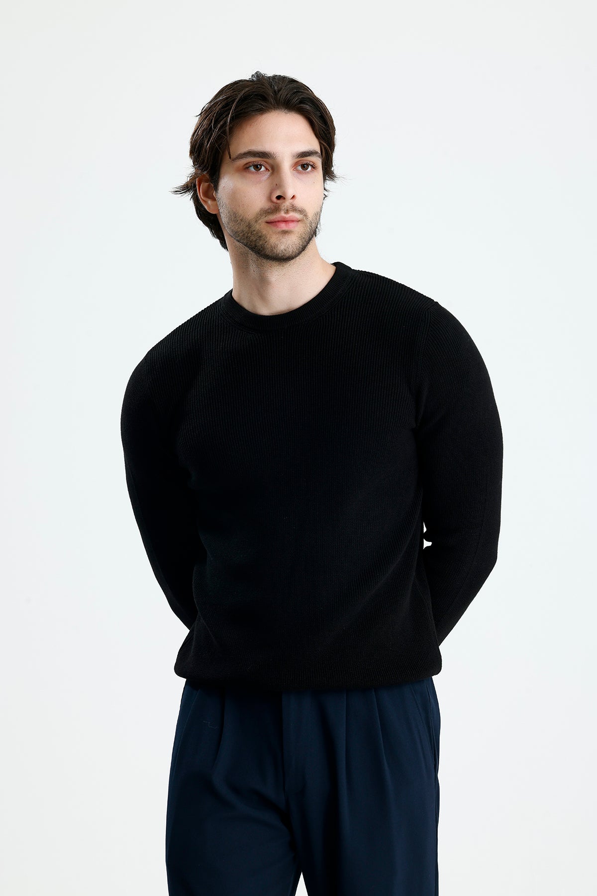 Bisiklet Yaka Premium Selanik Örgü Triko Kazak